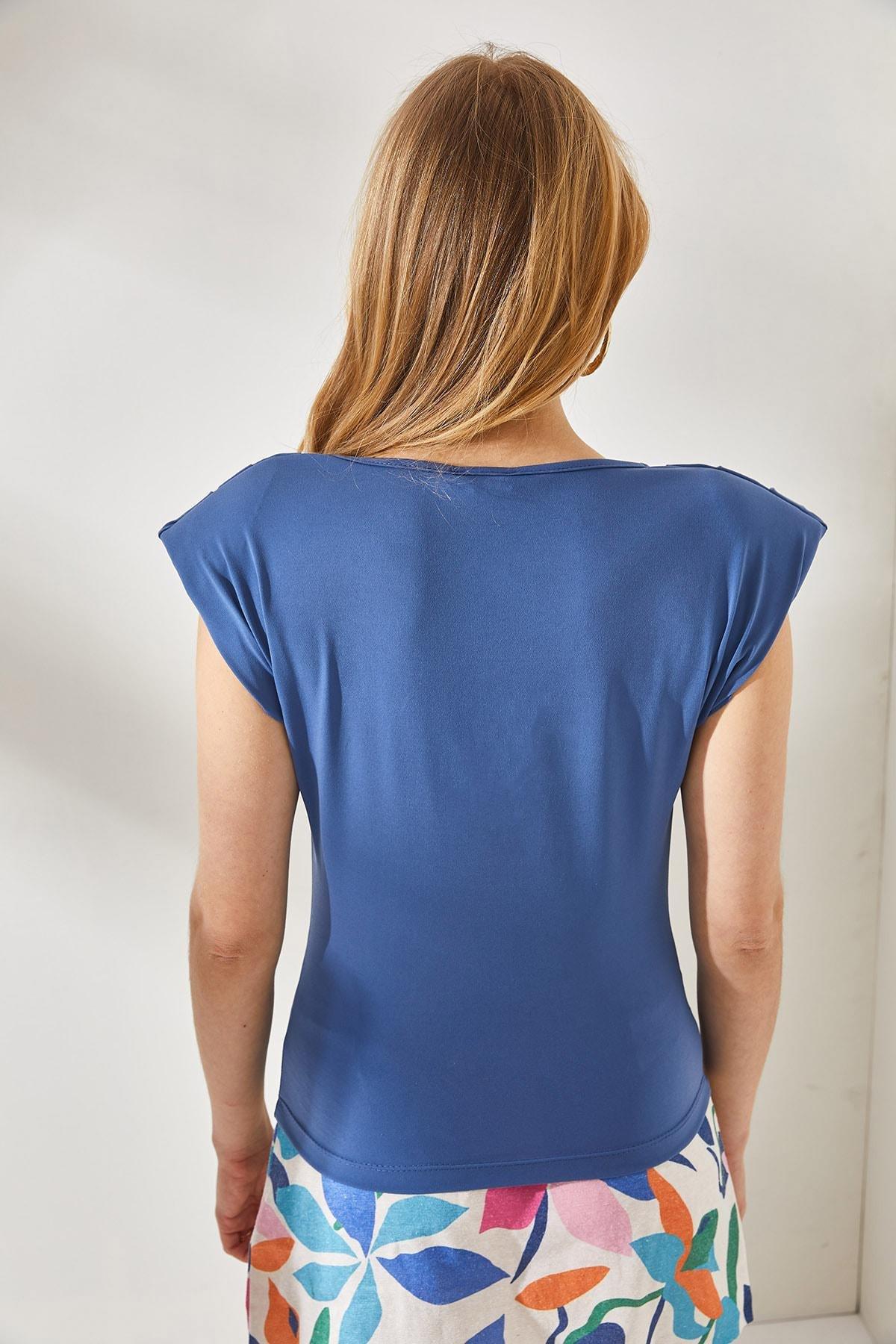 Blue Regular Blouse, , large image number 4