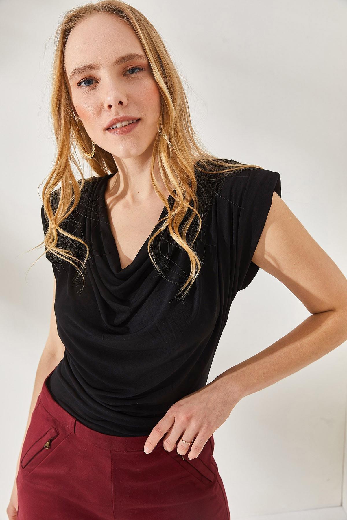 Black Regular Blouse, , large image number 1