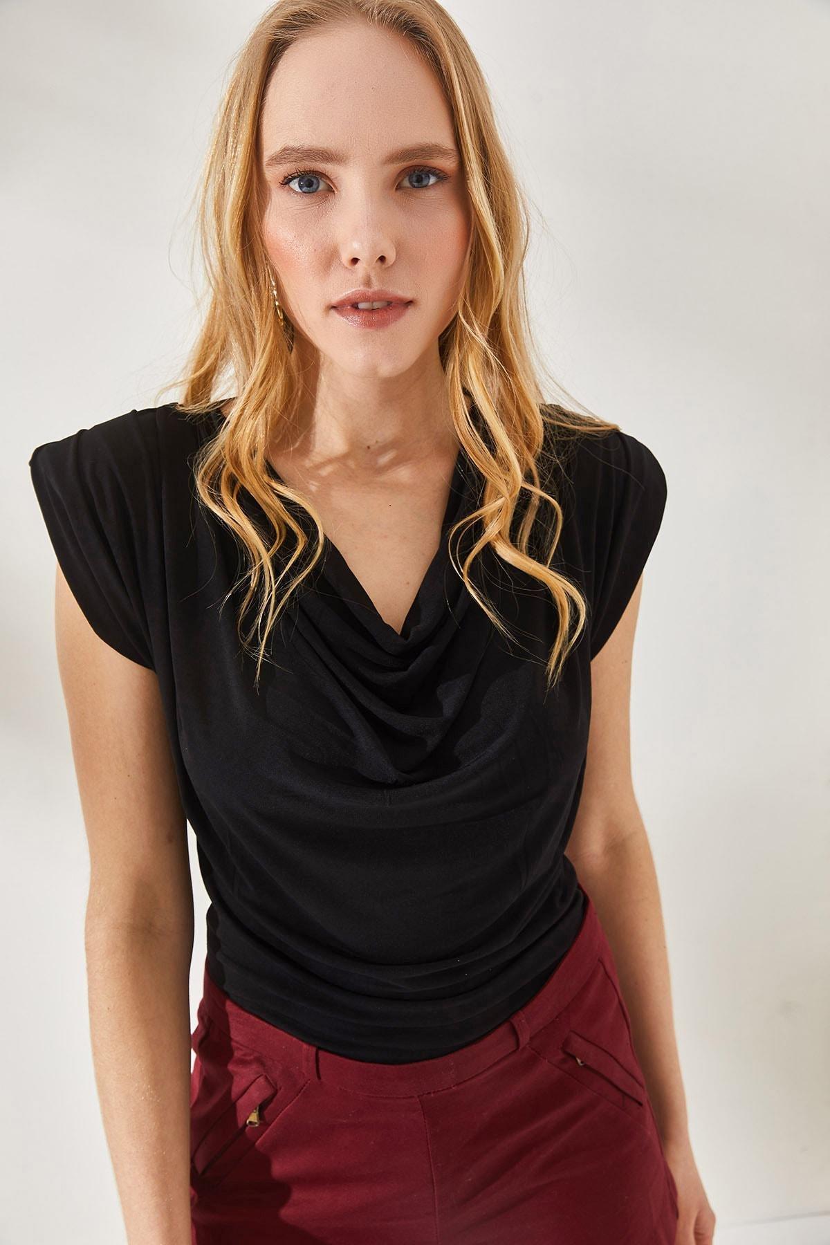 Black Regular Blouse, , large image number 2