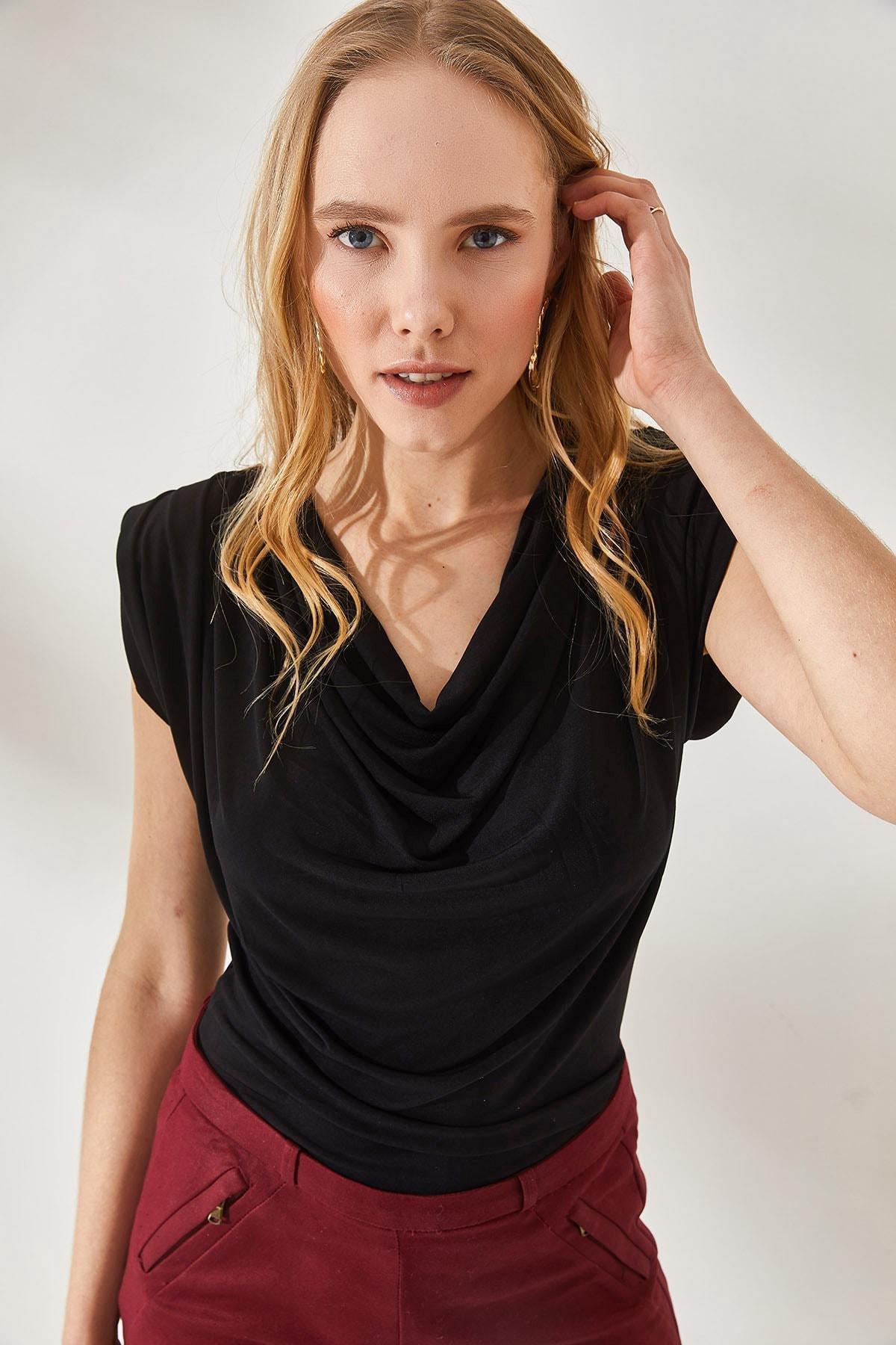 Black Regular Blouse, , large image number 3