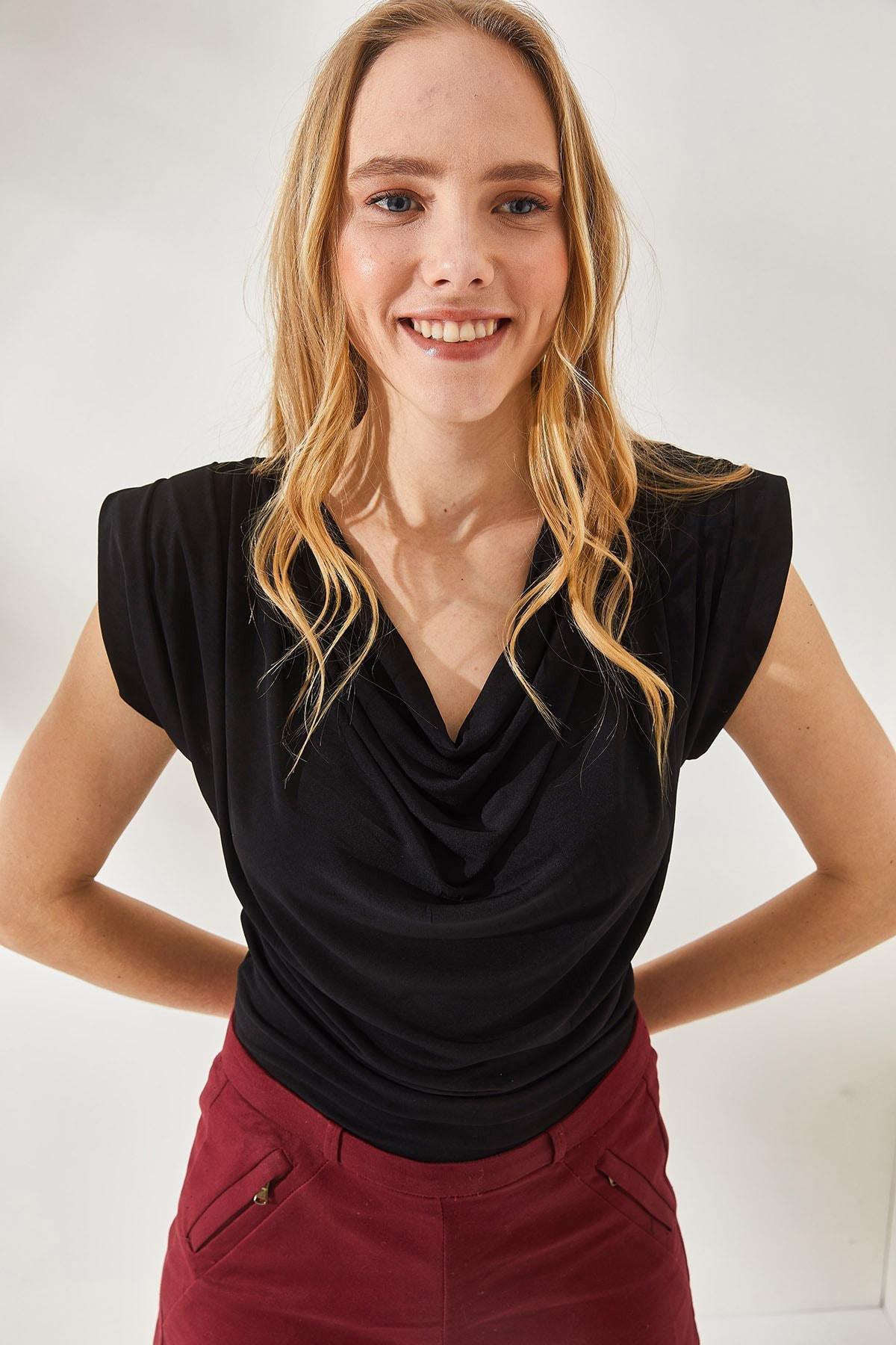 Black Regular Blouse, , large image number 4