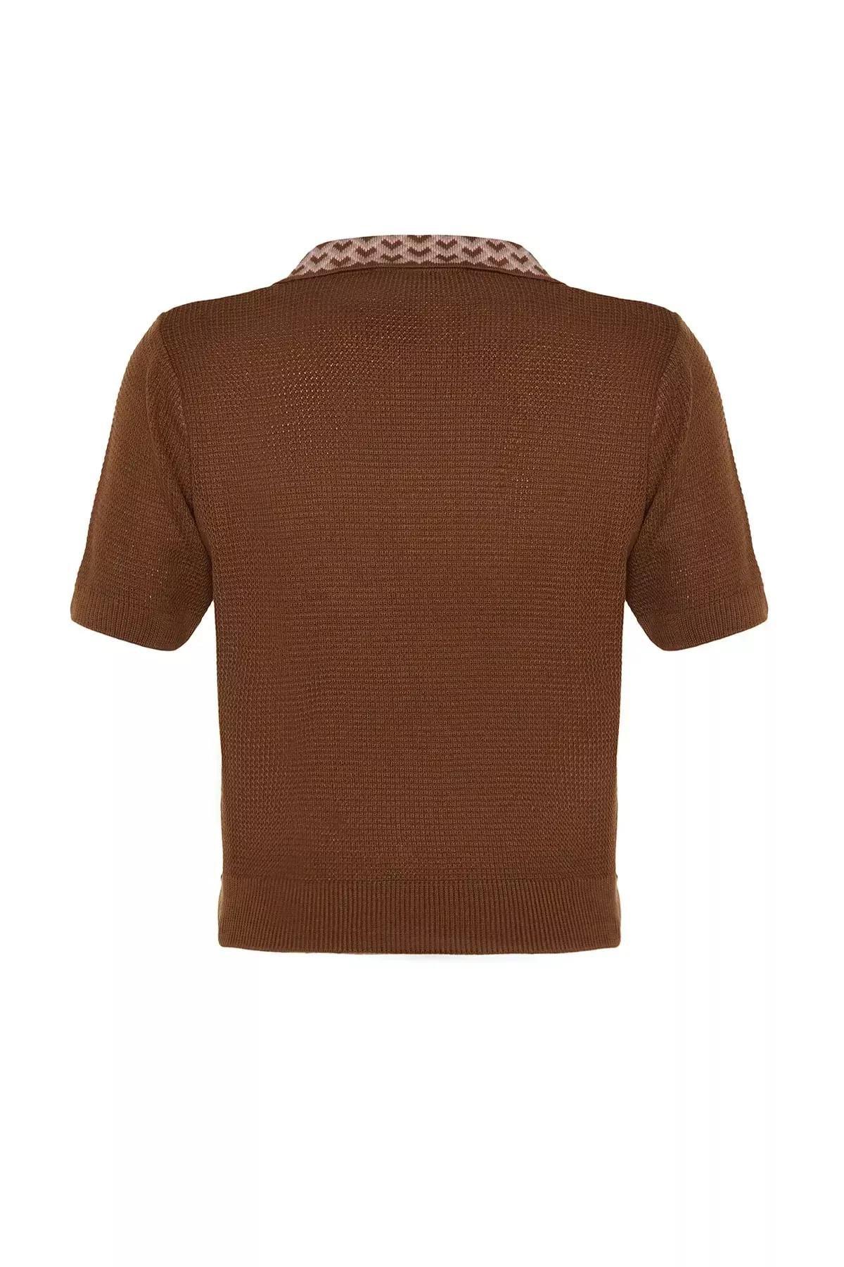 بلوزة بقصة عادية، بني, Mink, large image number 6