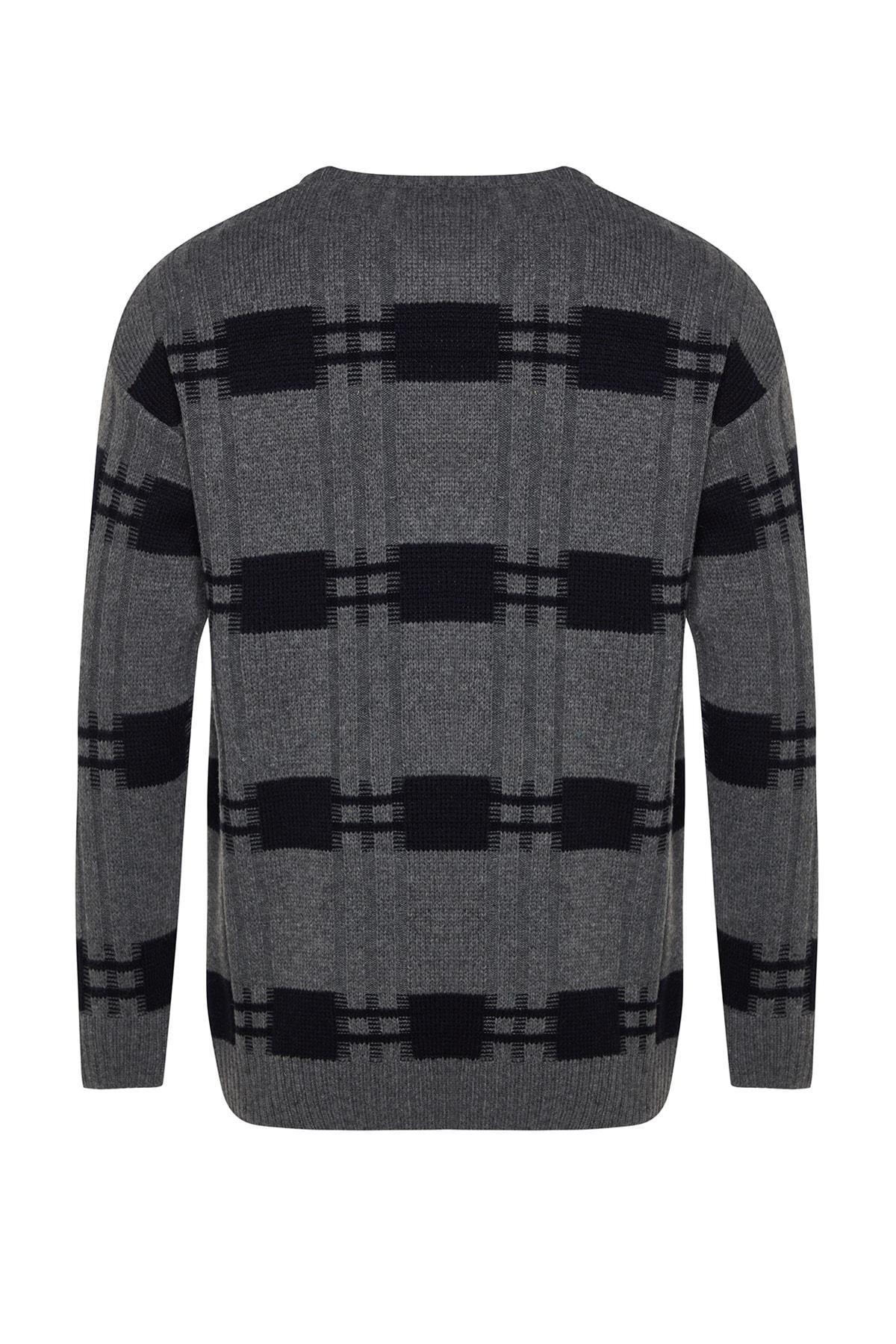 Trendyol - Grey Crew Neck Knitwear Sweater