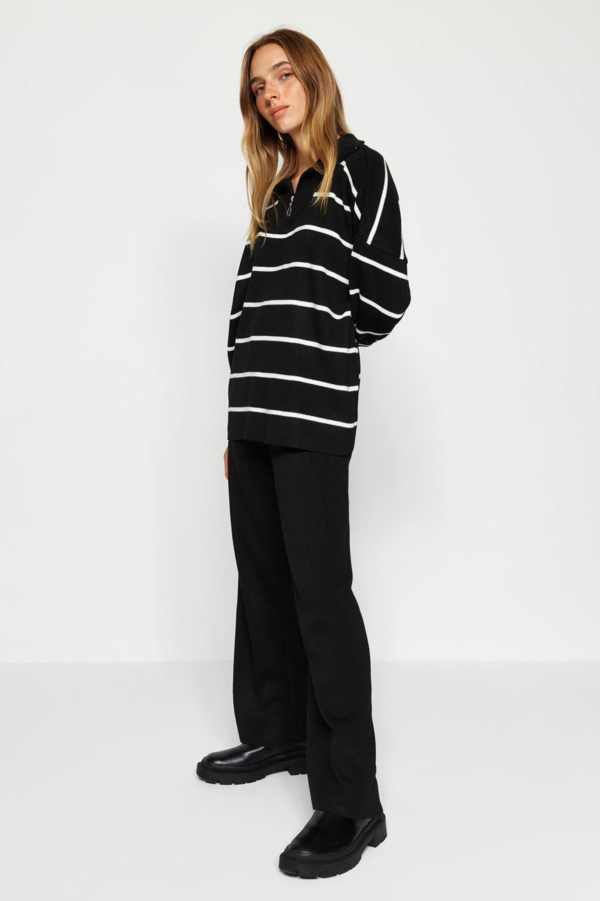 Black Oversize Knitted Co-Ord Set, , large image number 2