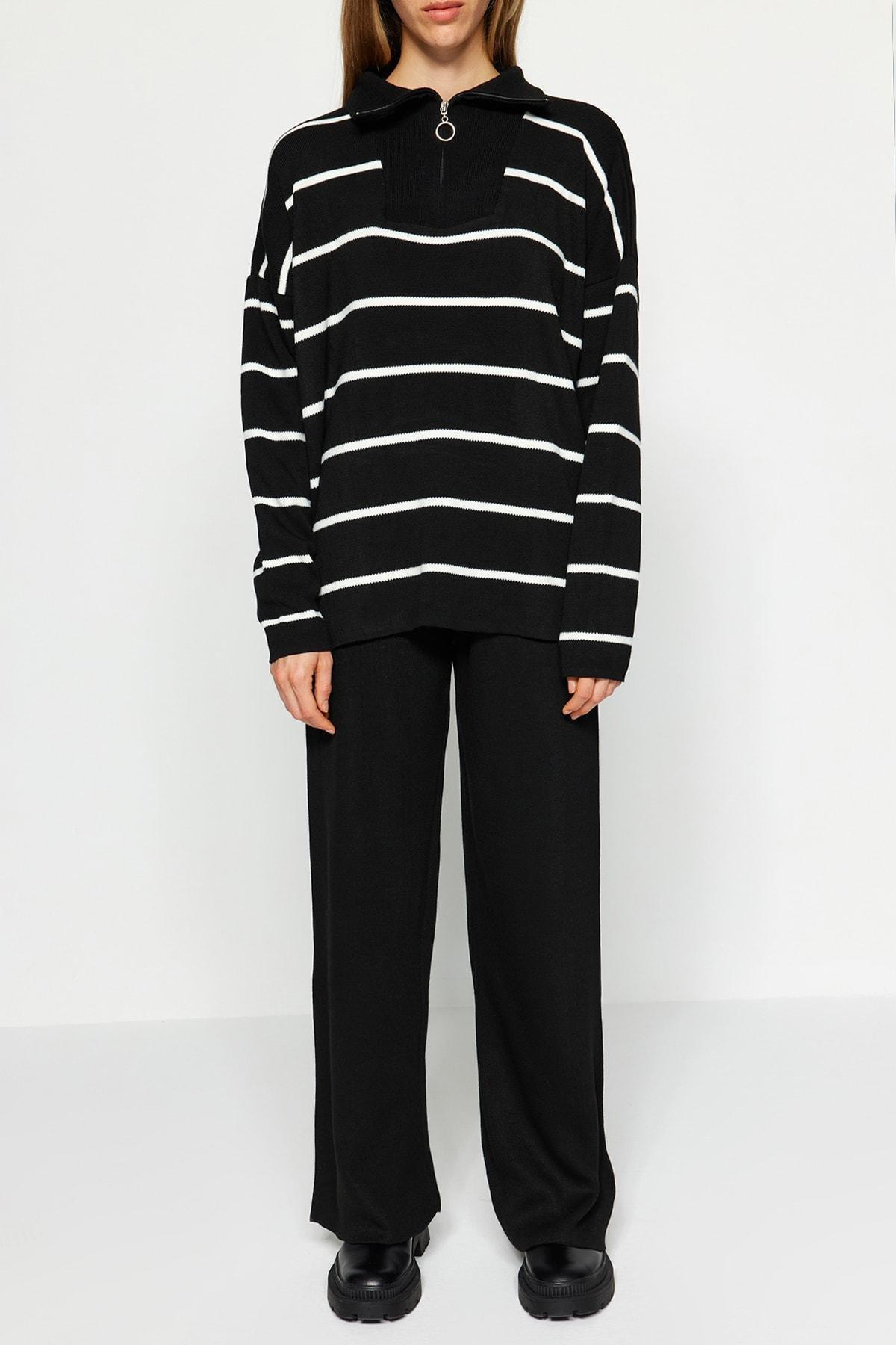 Black Oversize Knitted Co-Ord Set, , large image number 3