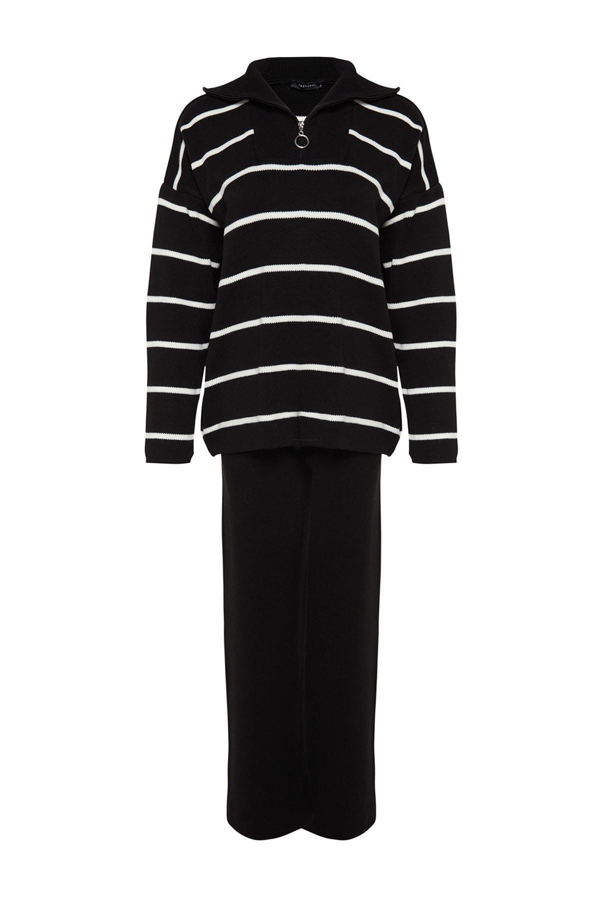 Black Oversize Knitted Co-Ord Set, , large image number 5