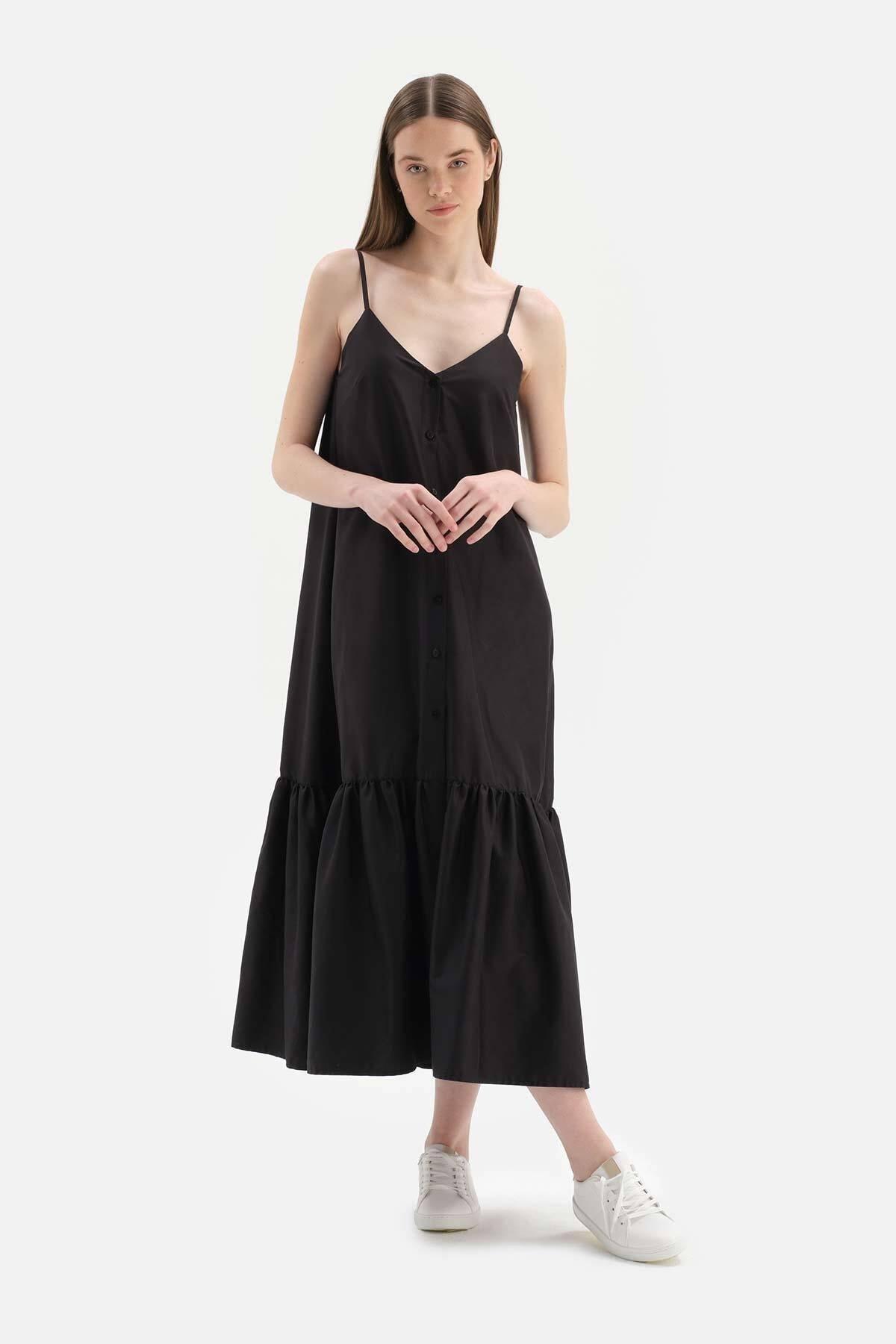Dagi - Black Buttoned Woven Dress