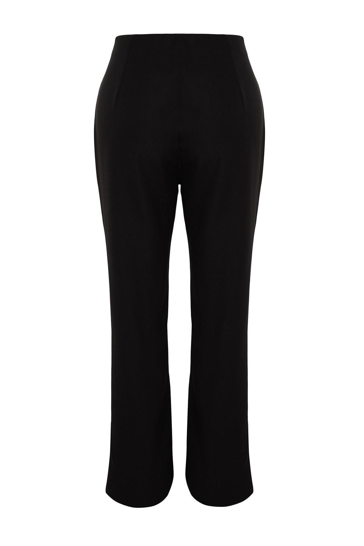 Black Flare Plus Size Pants, BLACK, large image number 12