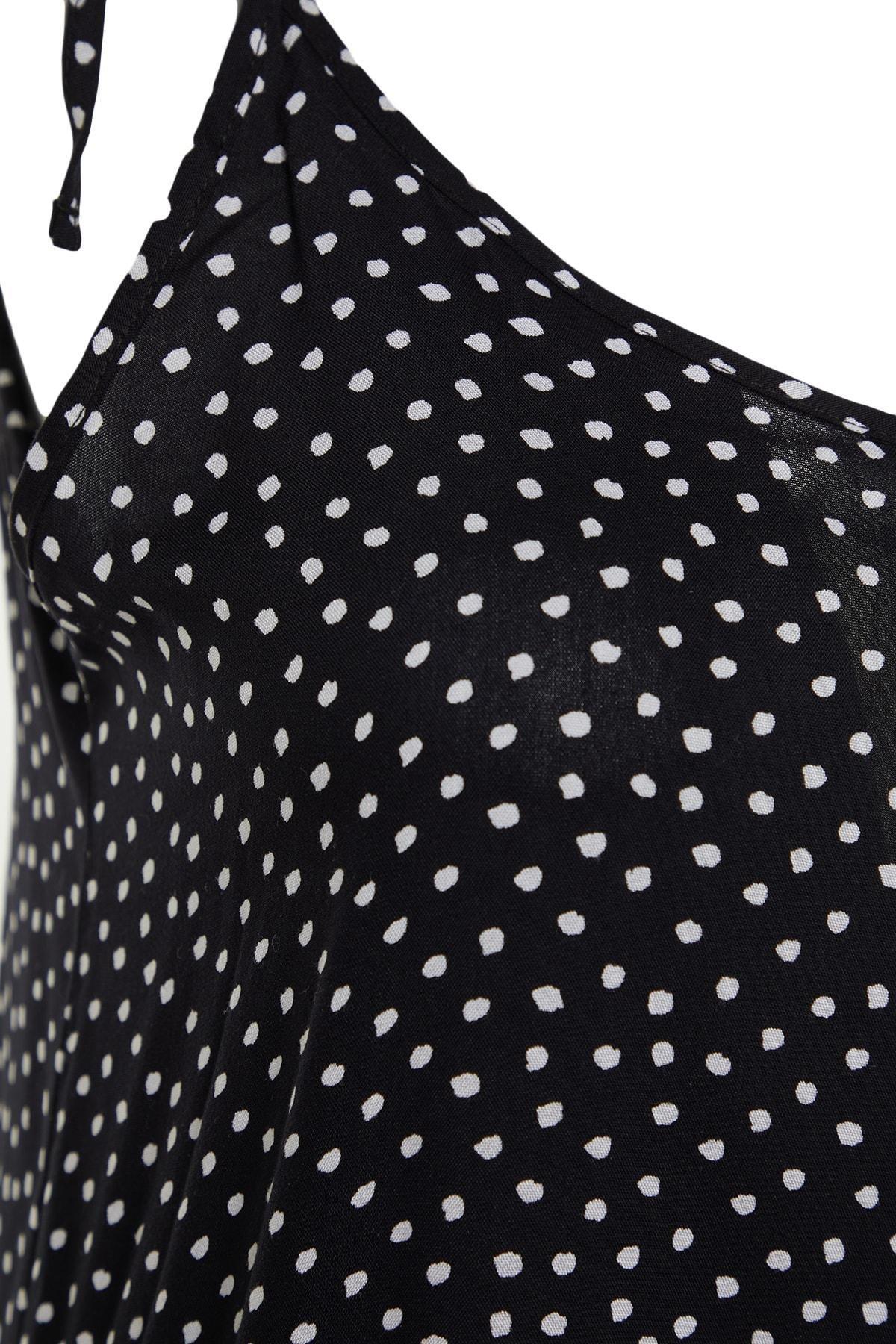 Black Polka-Dot Plus Size Jumpsuit, , large image number 1