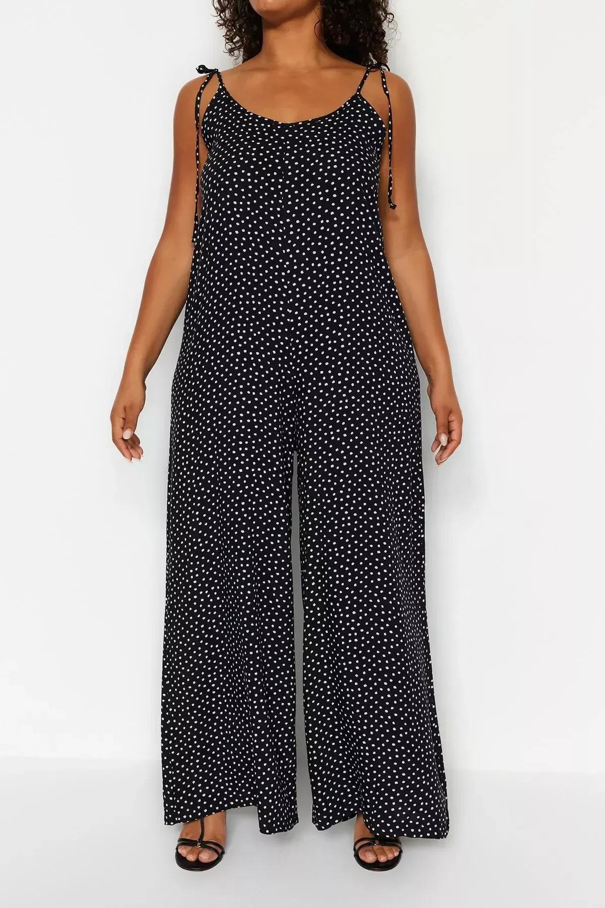 جمبسوت بنمط منقط للمقاسات الكبيرة، أسود, BLACK, large image number 3