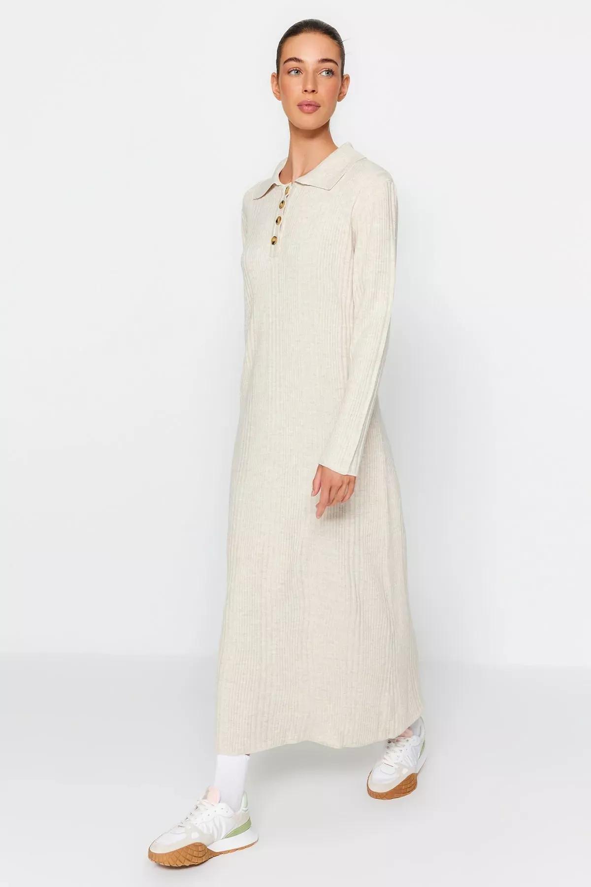 Beige Shift Dress, , large image number 1