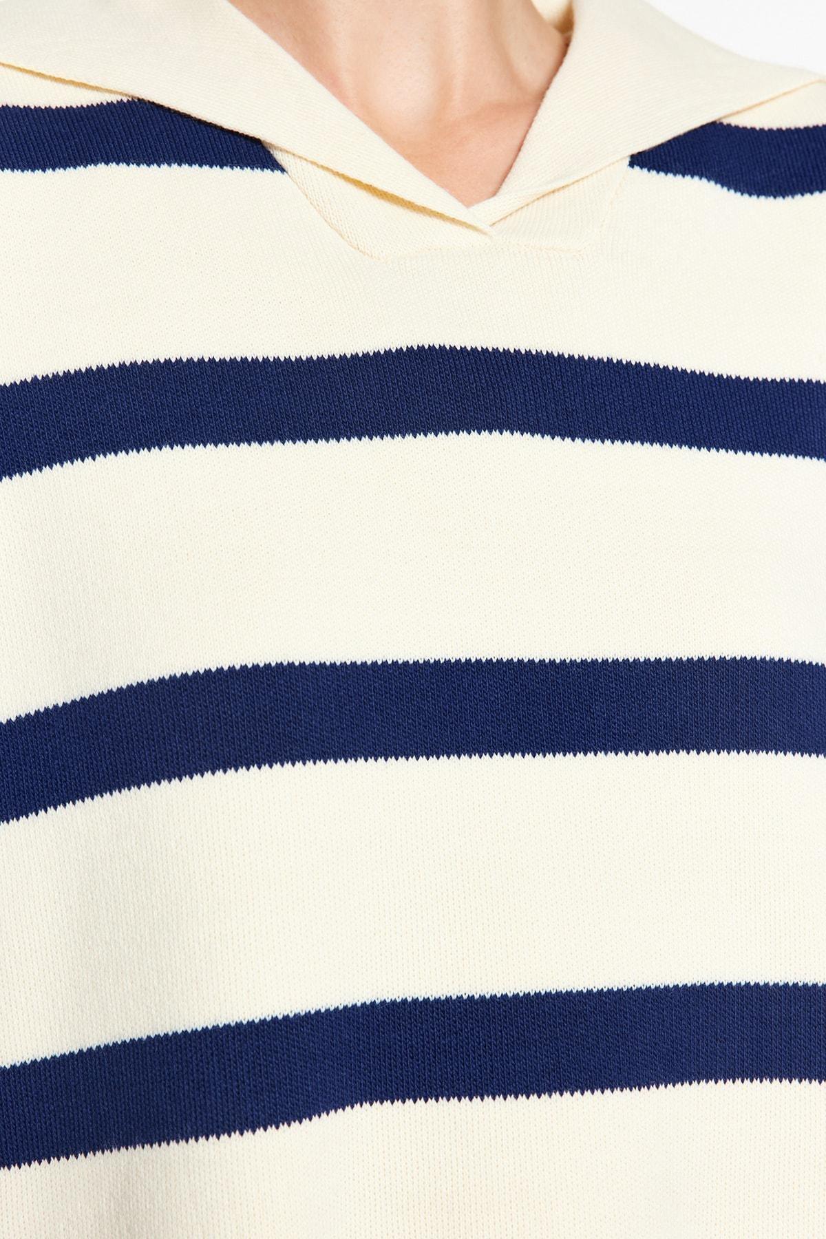 Cream Striped Sweater, , large image number 2