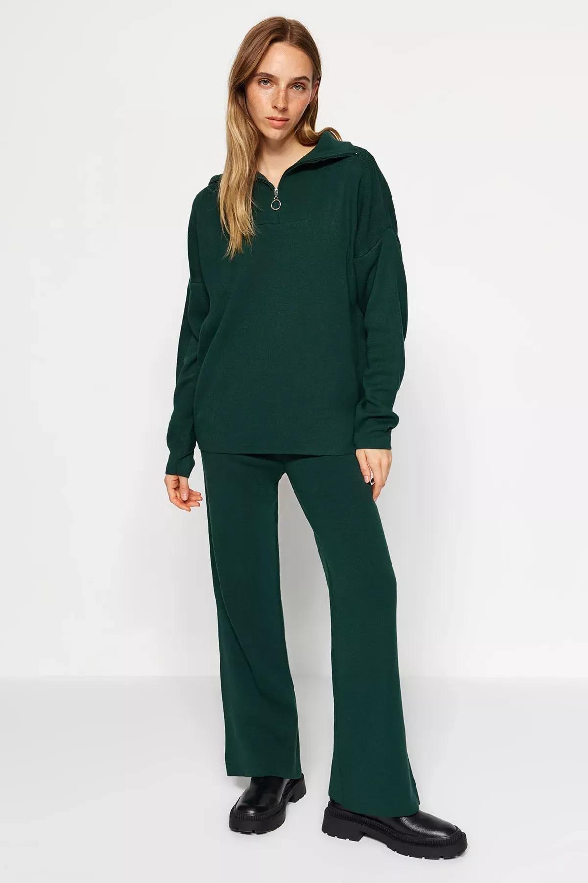 Green Wide Fit Co-Ord Set, Emerald, medium