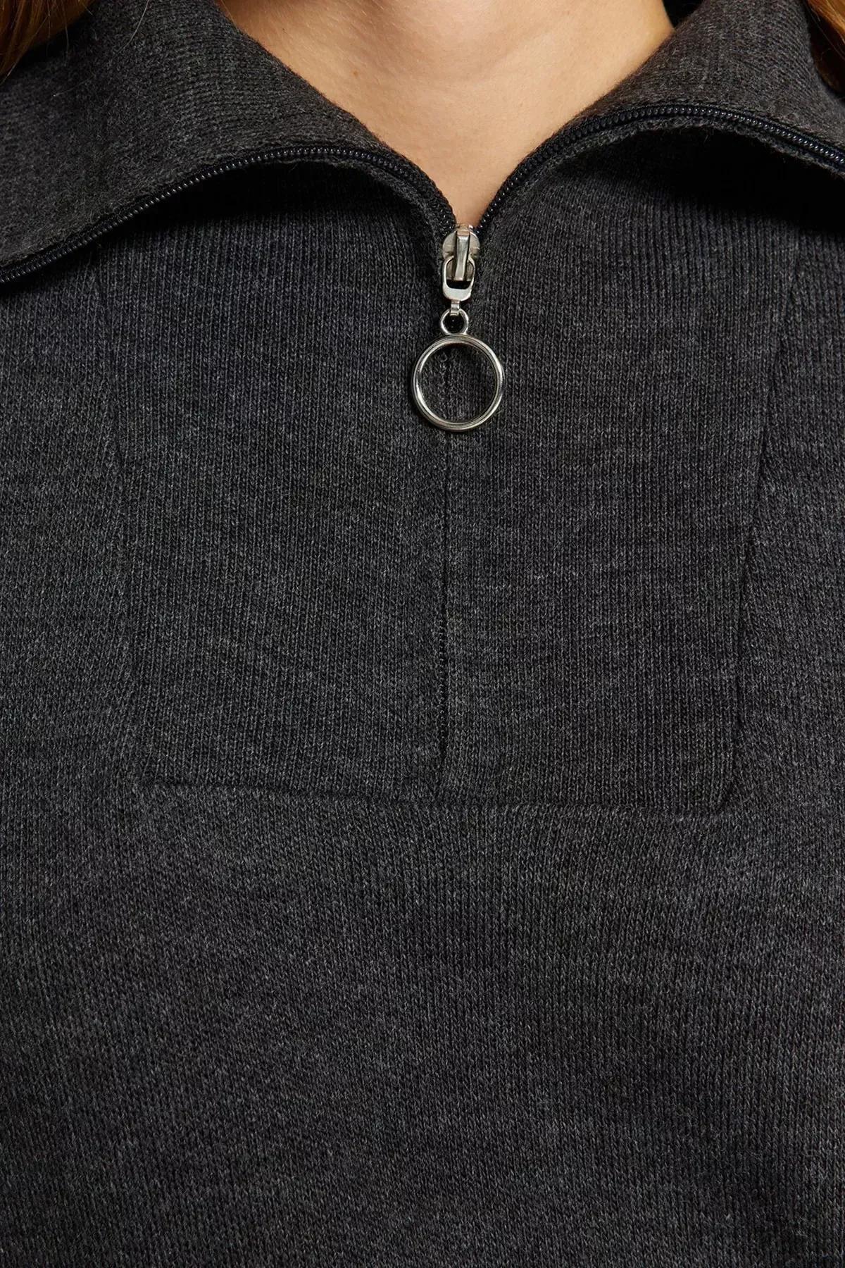 Grey Oversize Knitted Co-Ord Set, Anthracite, large image number 3