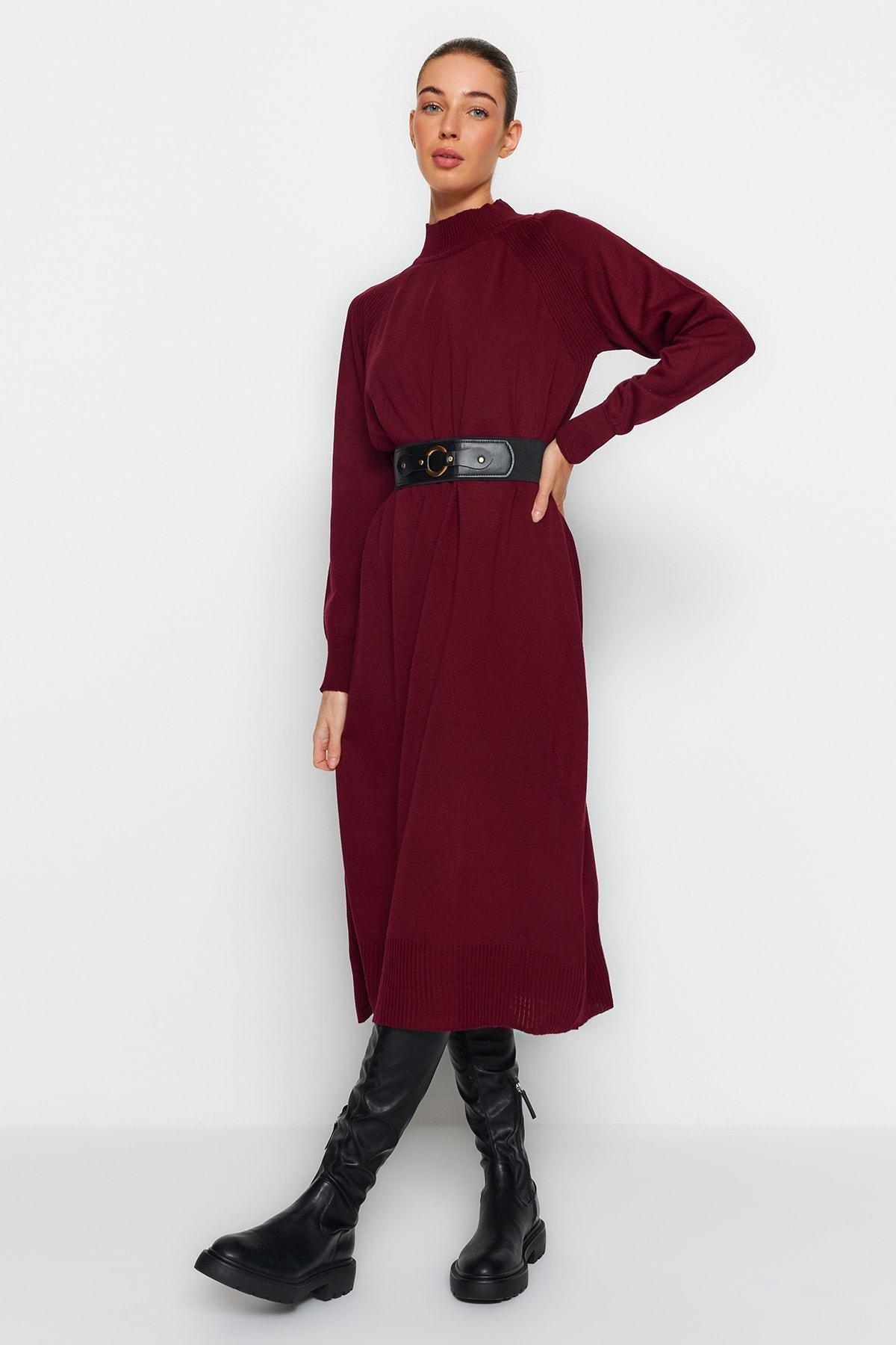 Burgundy Shift Dress, , large image number 0