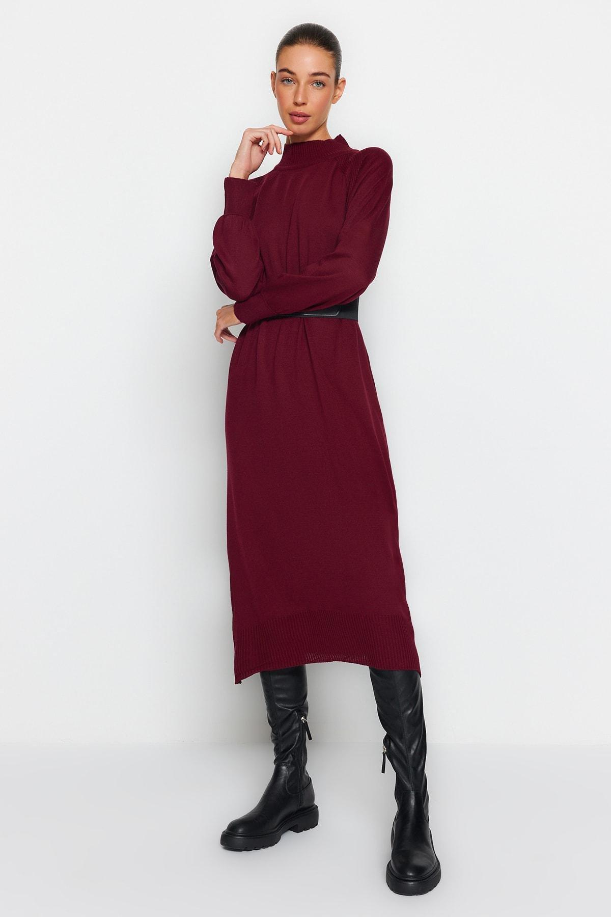 Burgundy Shift Dress, , large image number 1