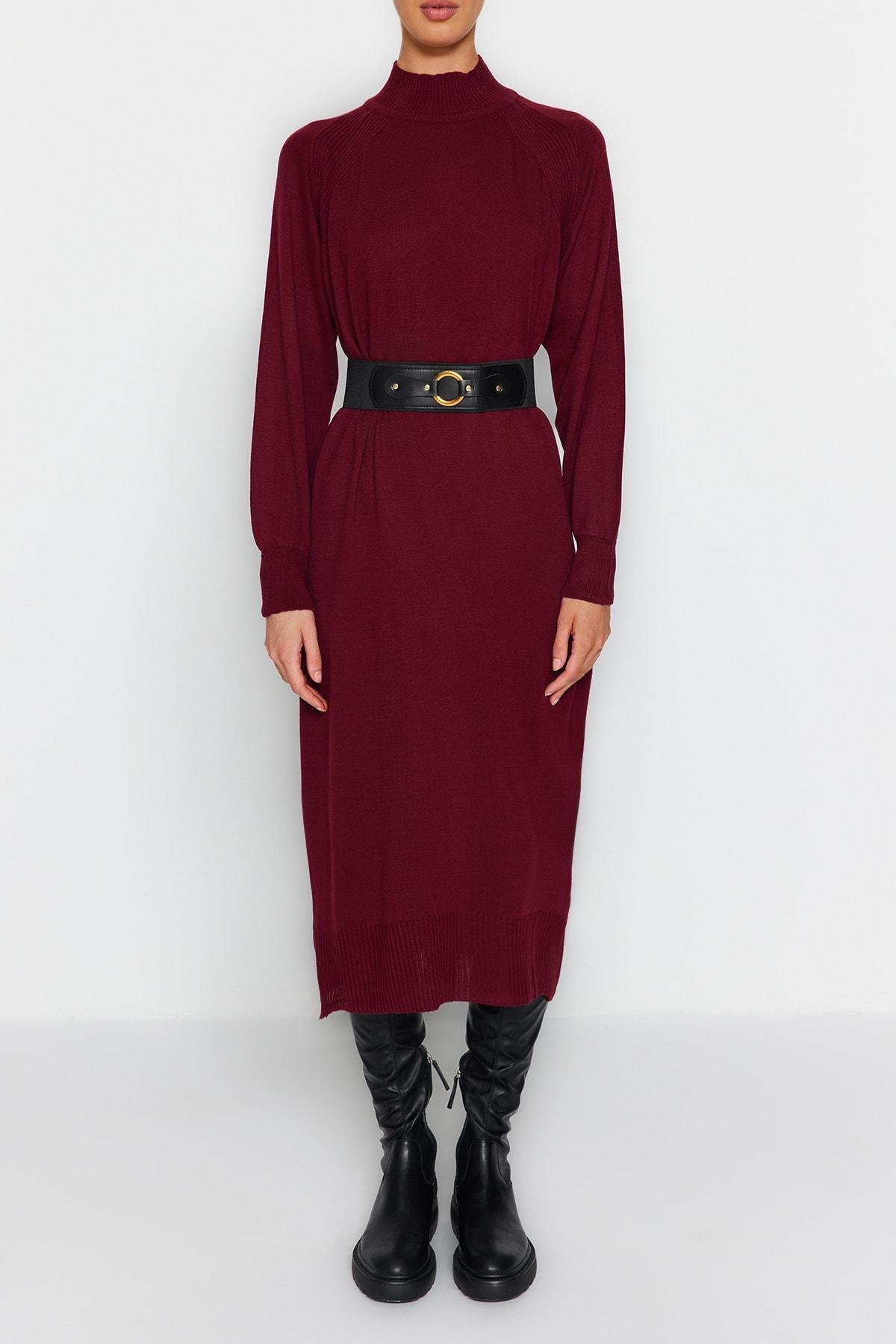 Burgundy Shift Dress, , large image number 2