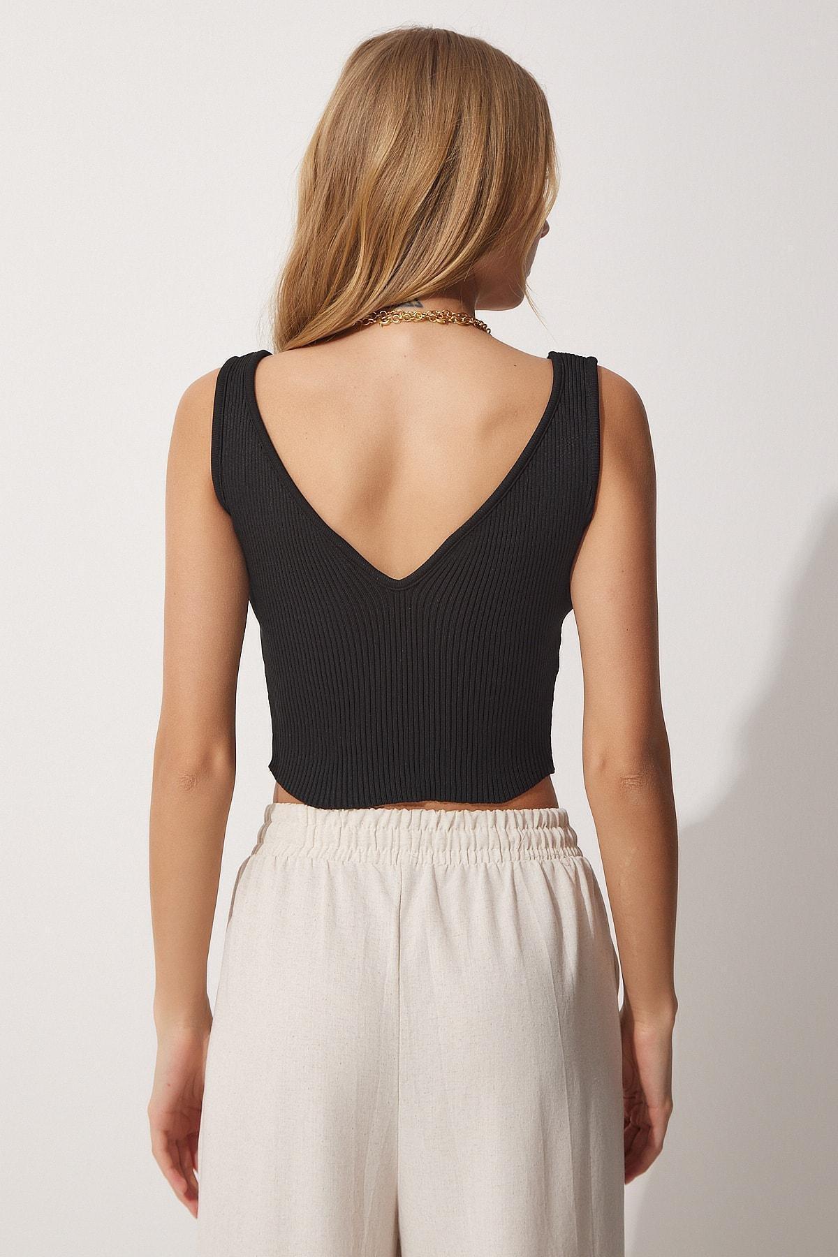 Black Bodycon Crop Top, BLACK, large image number 2