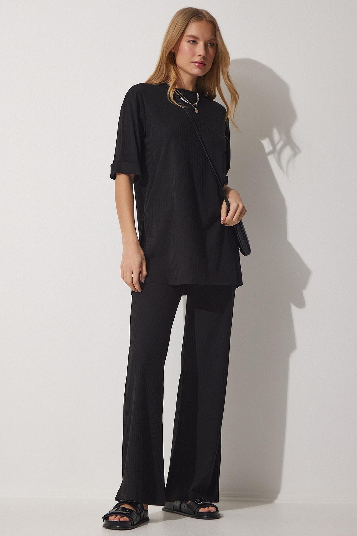 طقم متناسق سادة، أسود, BLACK, large image number 0