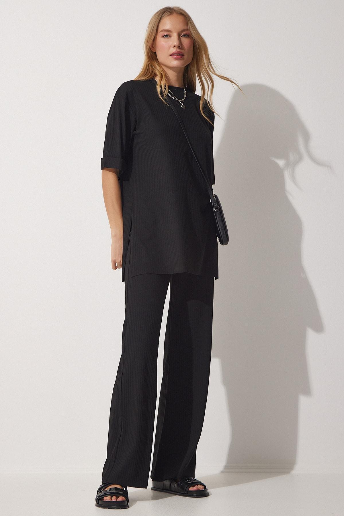 طقم متناسق سادة، أسود, BLACK, large image number 1