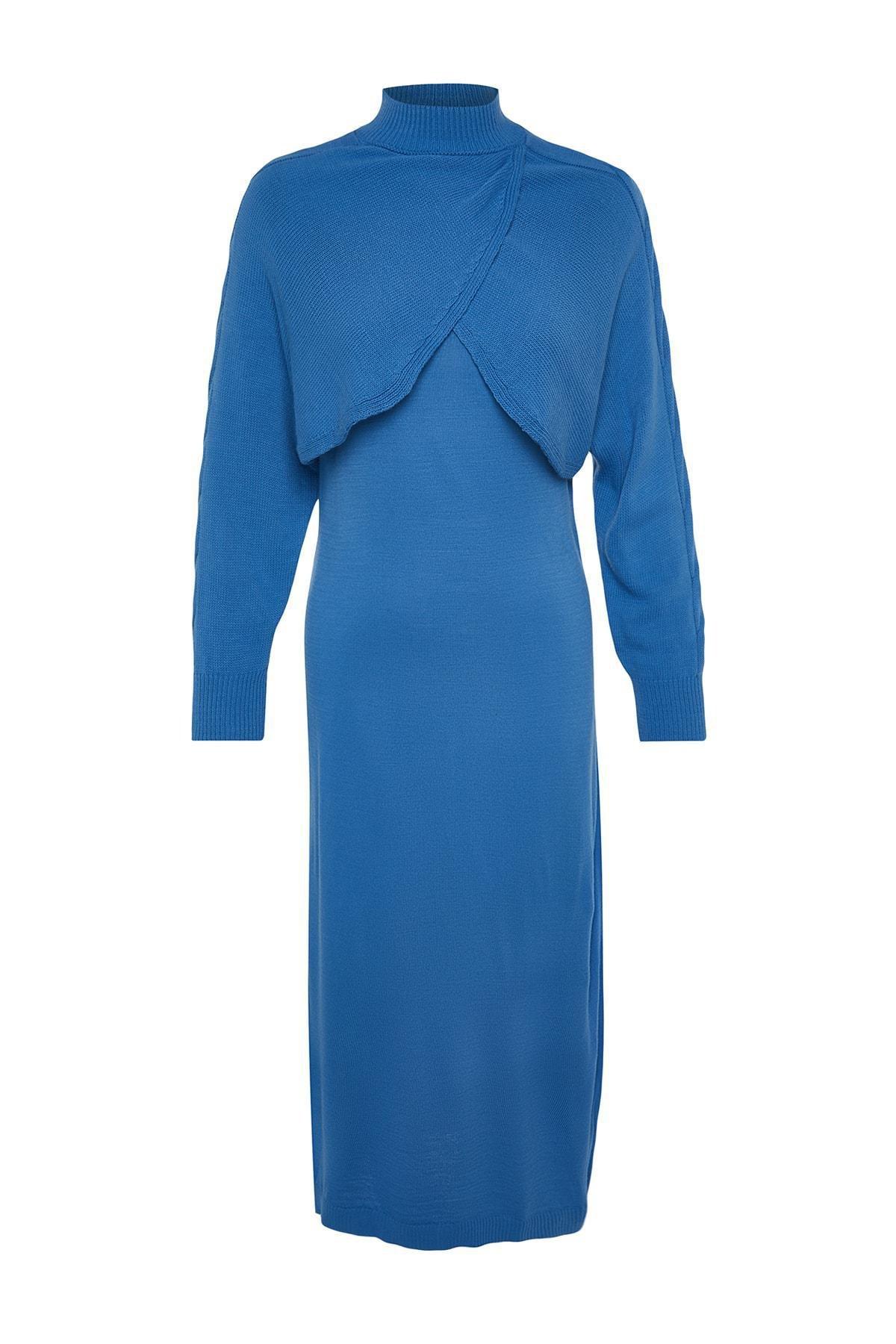 Blue Double-Breasted Co-Ord Set, Indigo, large image number 5