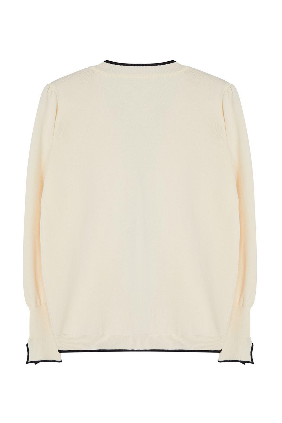 Cream Plus Size Knit Cardigan, , large image number 5