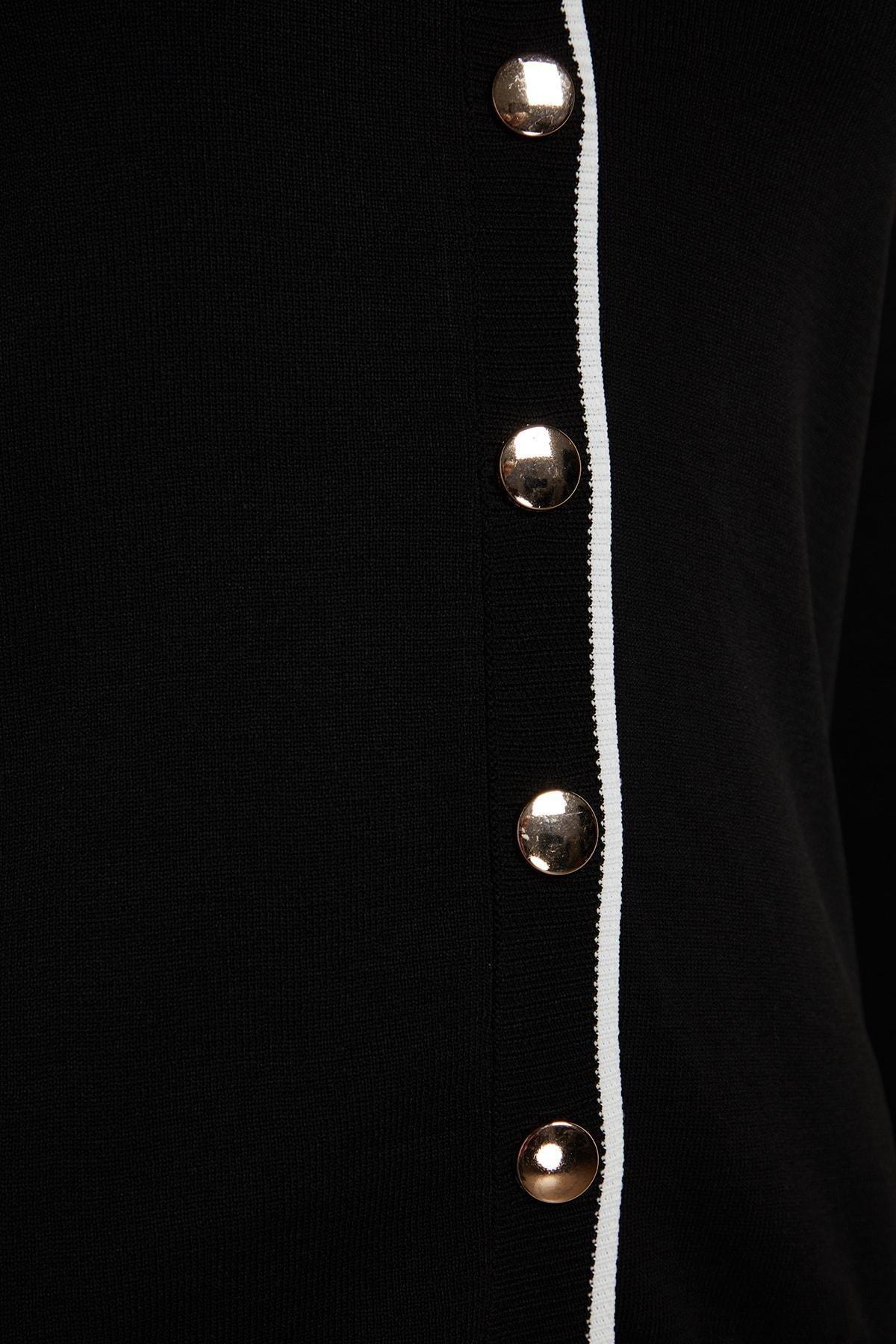 Black V-Neck Plus Size Cardigan, , large image number 7