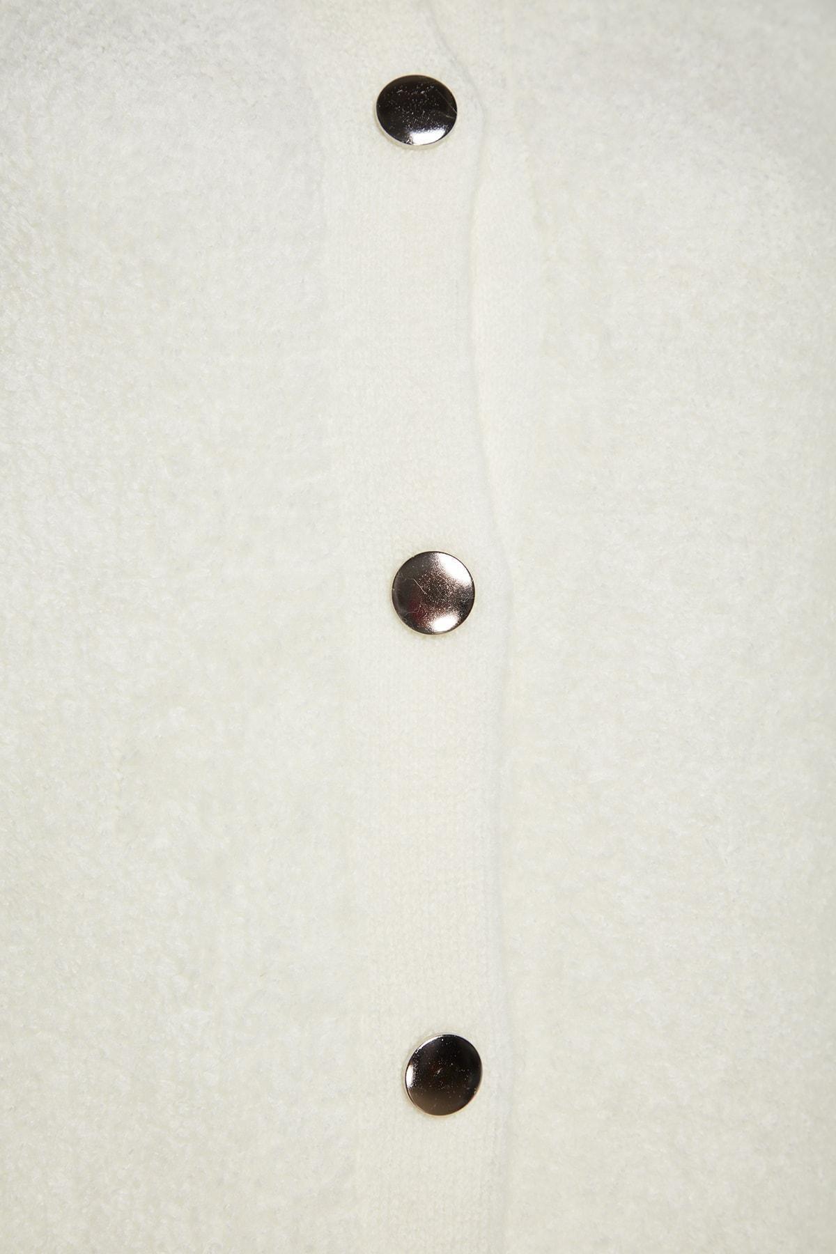 White Relaxed Plus Size Cardigan, Ecru, large image number 6