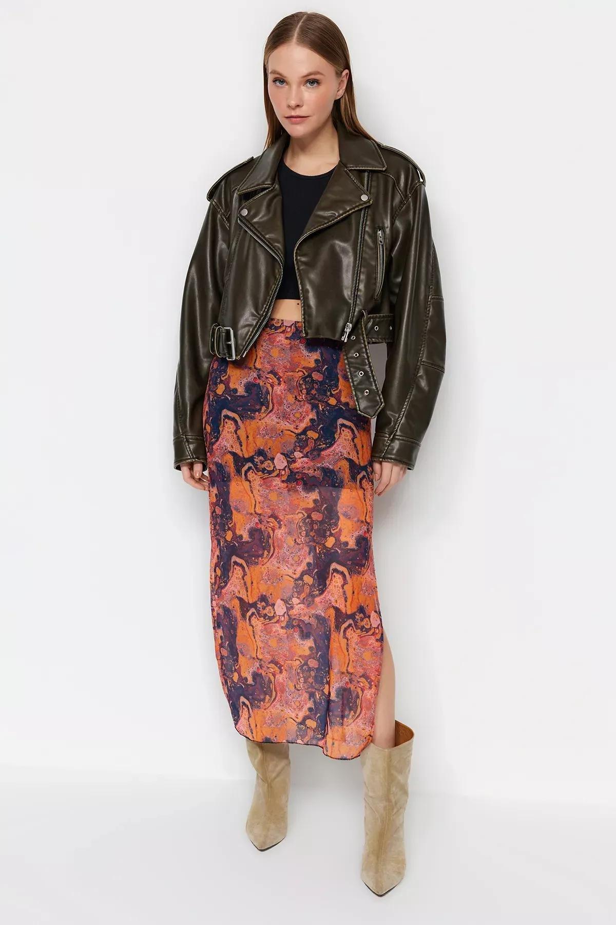 Orange Gradient Maxi Skirt, Orange, large image number 2