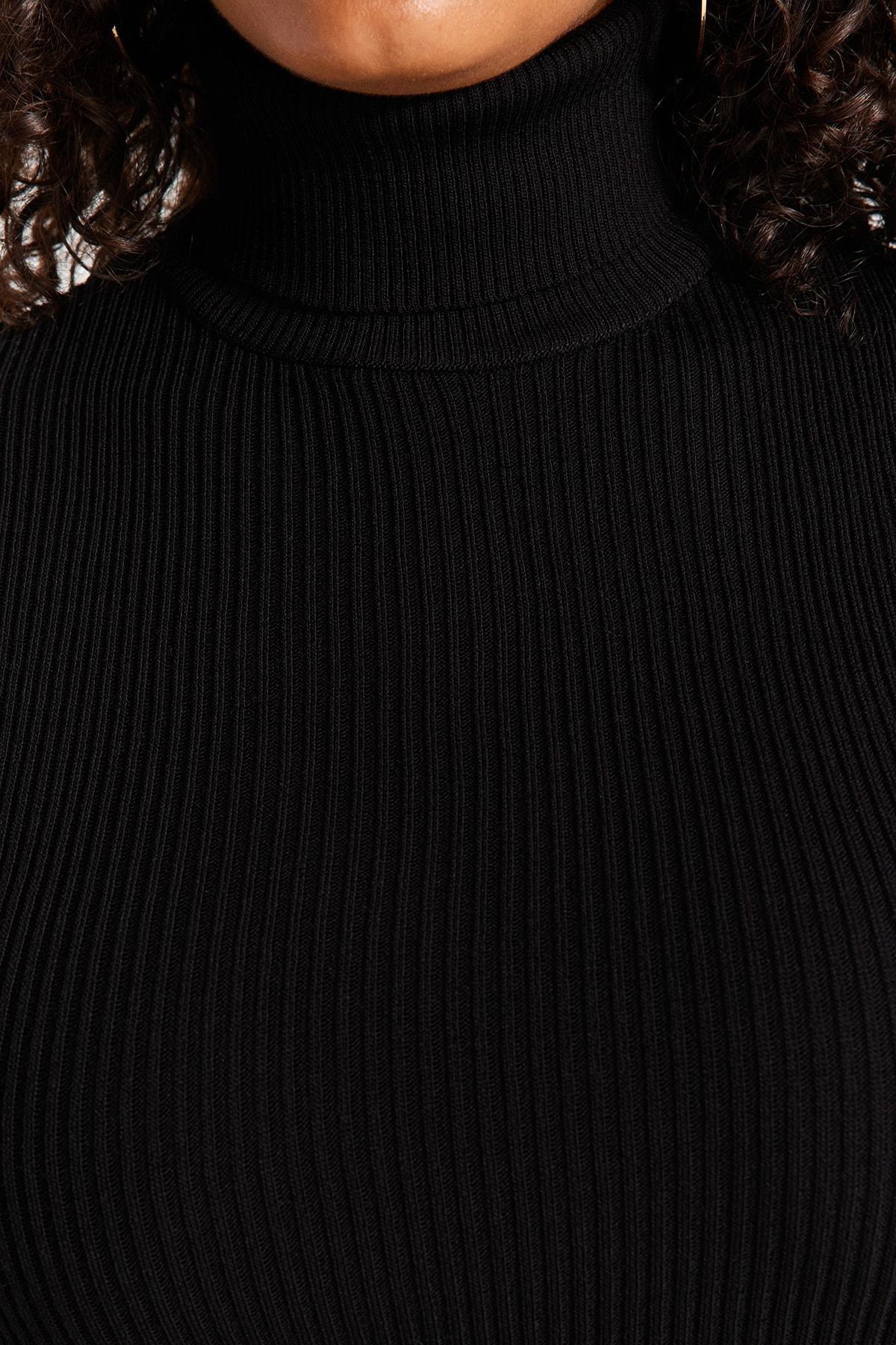 فستان بقصة ضيقة للمقاسات الكبيرة، أسود, BLACK, large image number 3