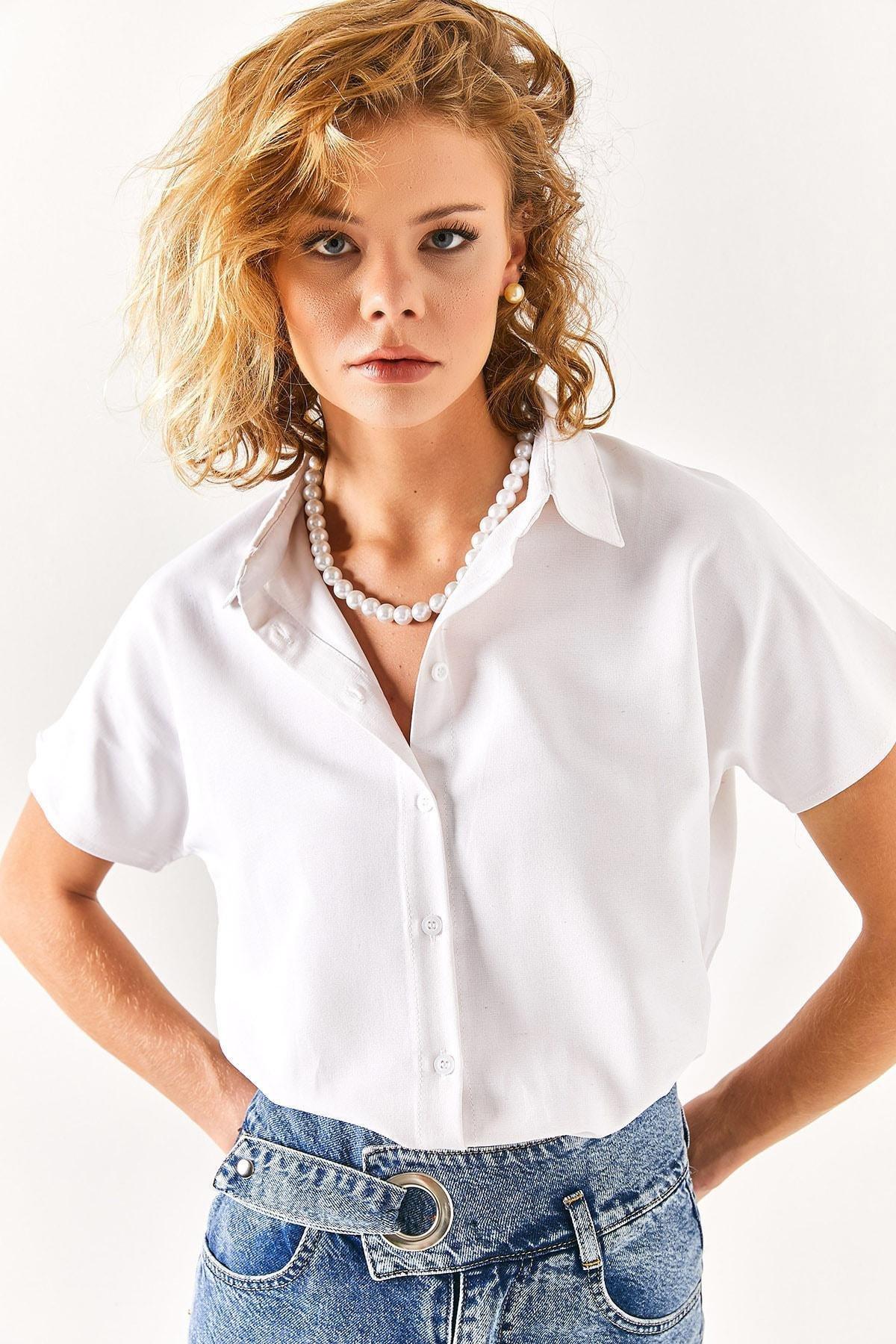 White Collared Oversized Shirt, , large image number 3