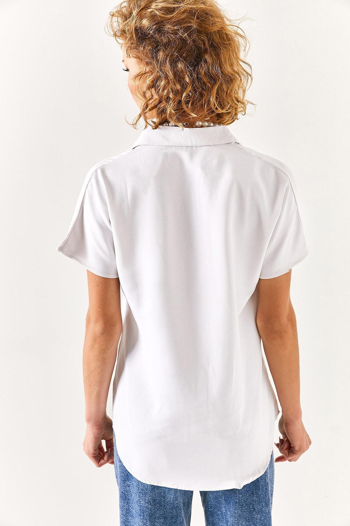 White Collared Oversized Shirt, , large image number 4