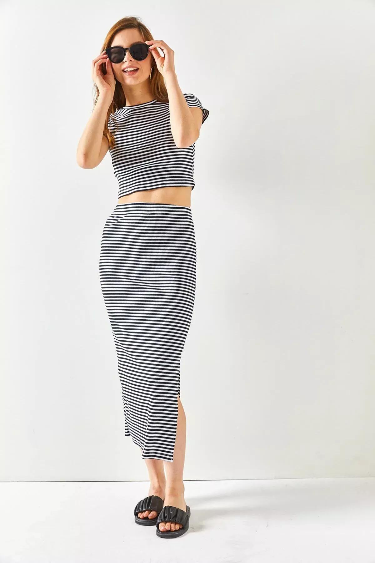 Black Striped Co-Ord Set, Striped Black, large image number 2