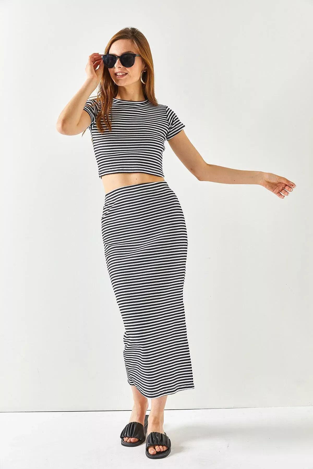 Black Striped Co-Ord Set, Striped Black, large image number 3