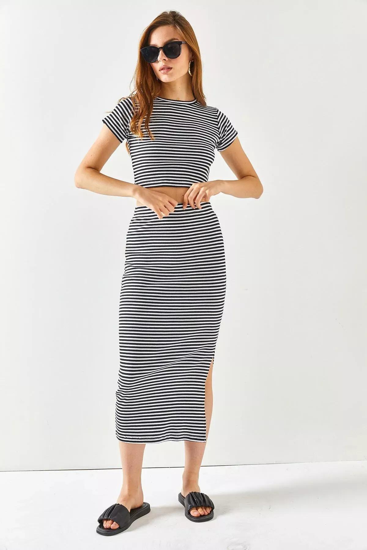 Black Striped Co-Ord Set, Striped Black, large image number 4