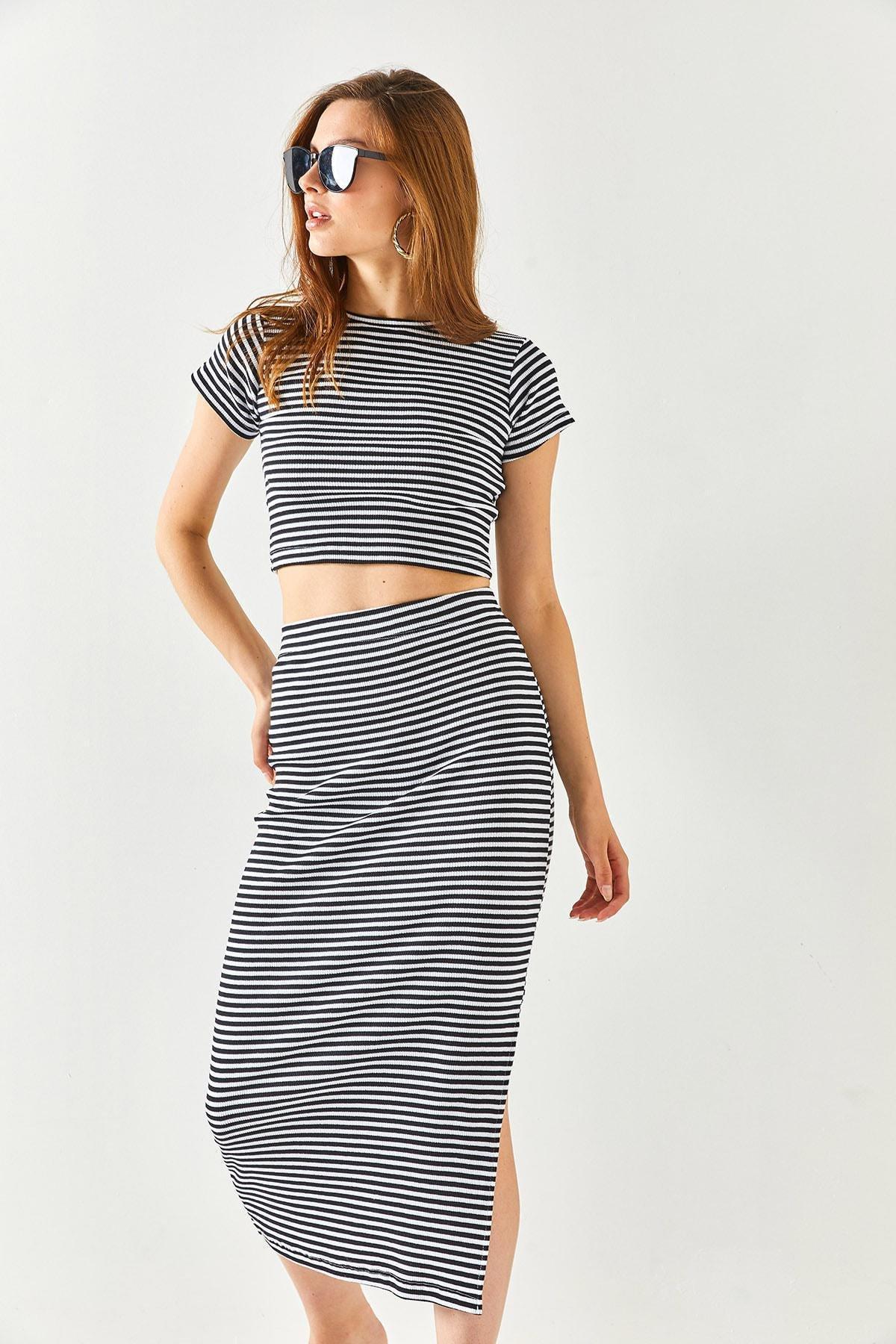 Black Striped Co-Ord Set, Striped Black, large image number 7