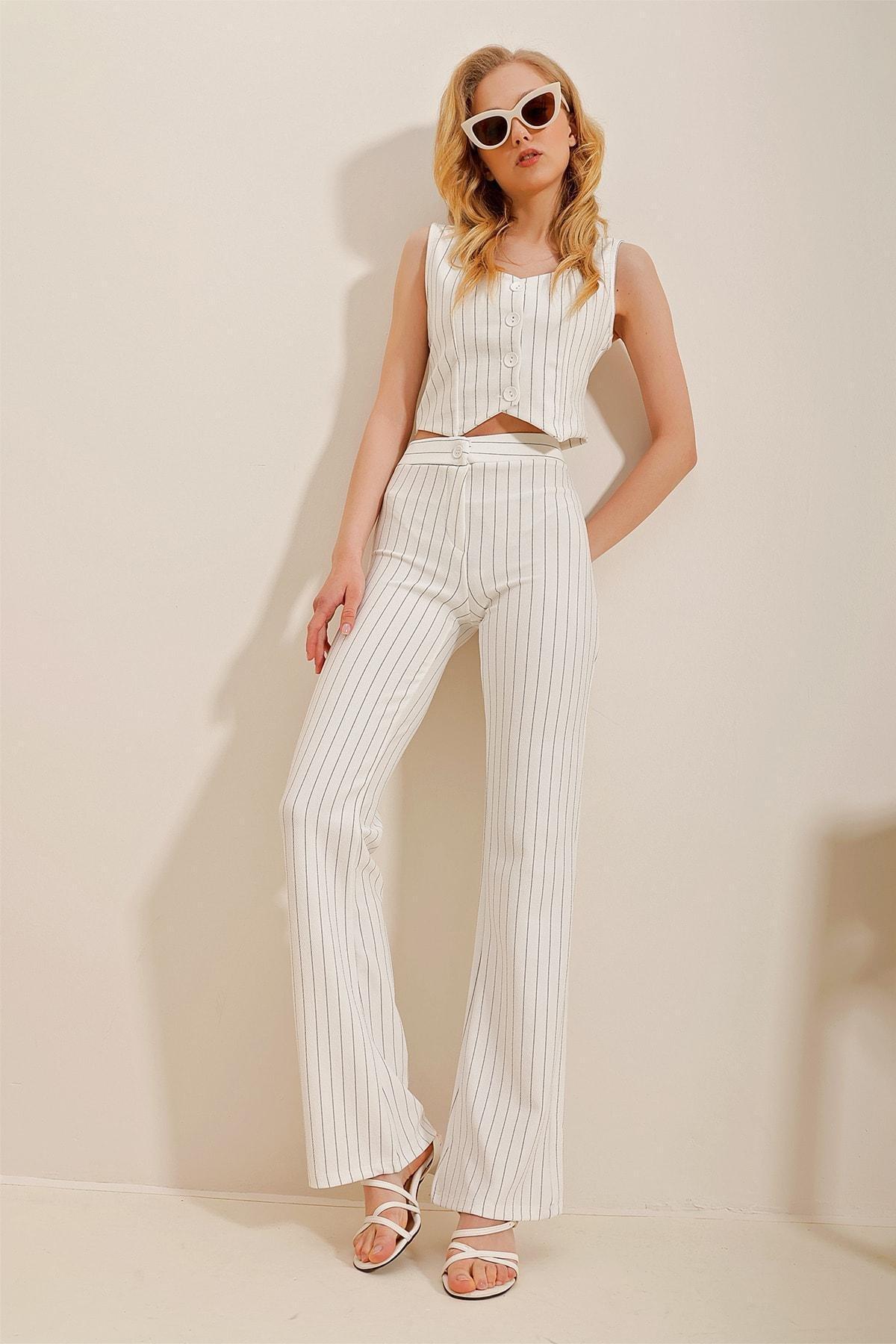 White Cigarette Pants, White, large image number 0