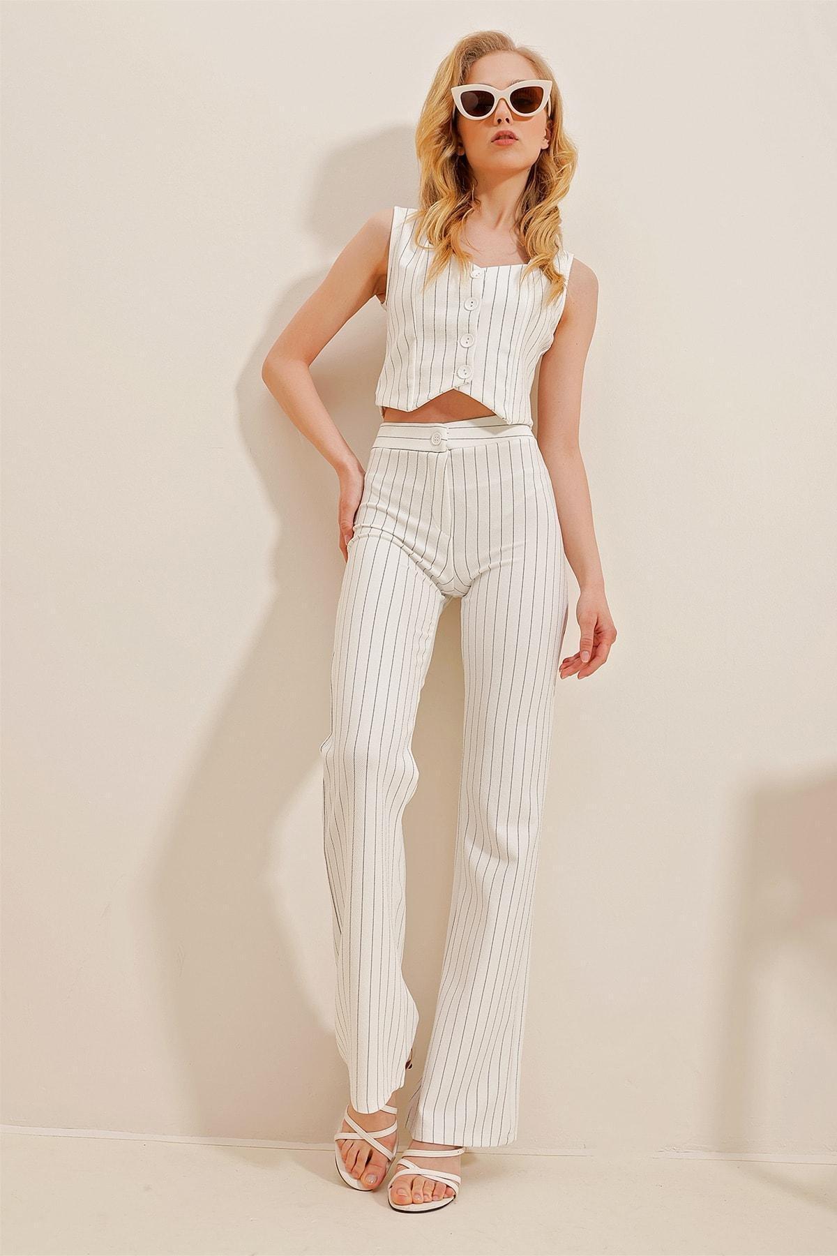 White Cigarette Pants, White, large image number 3