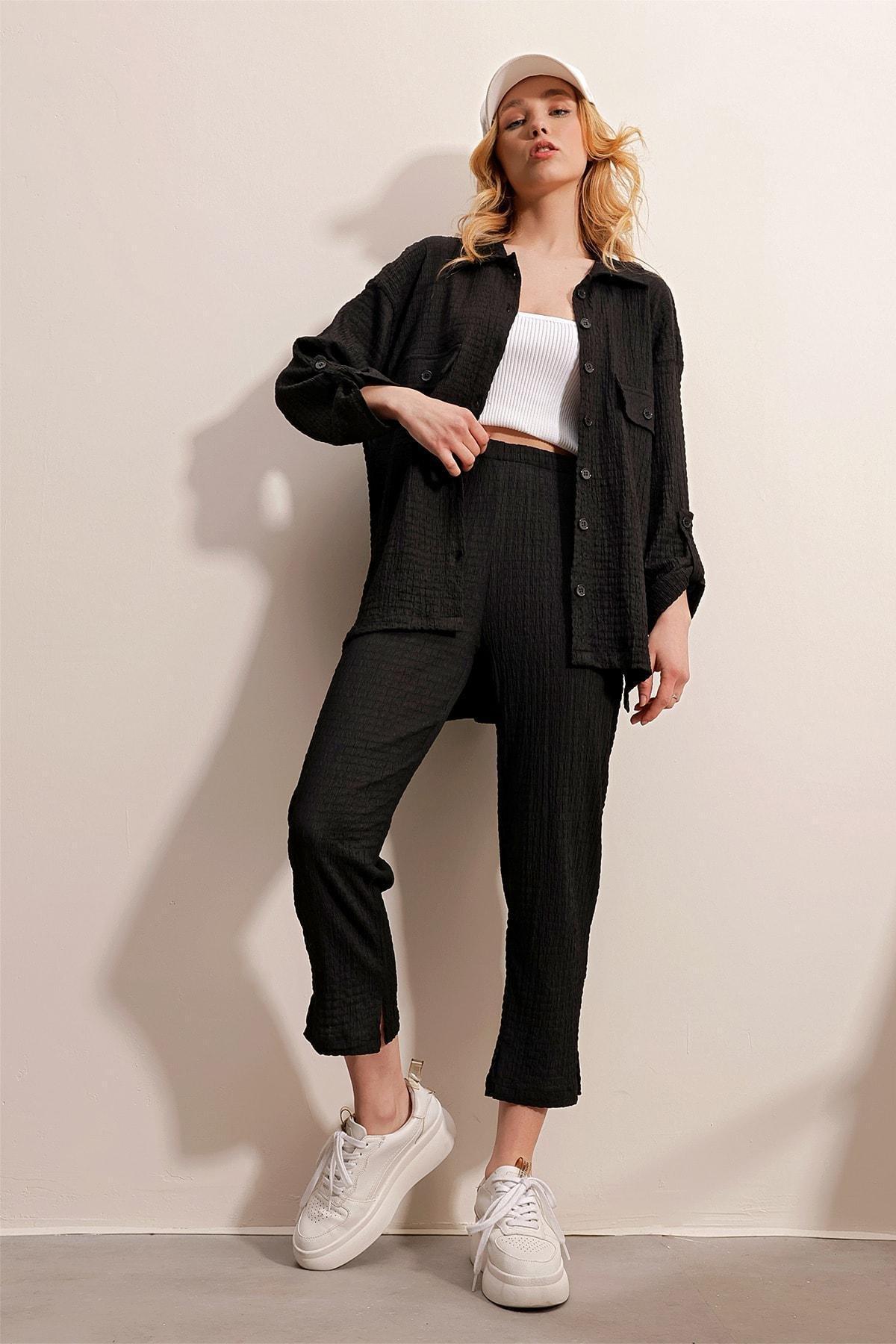 Black Polo Neck Double Seekers Suit, , large image number 1