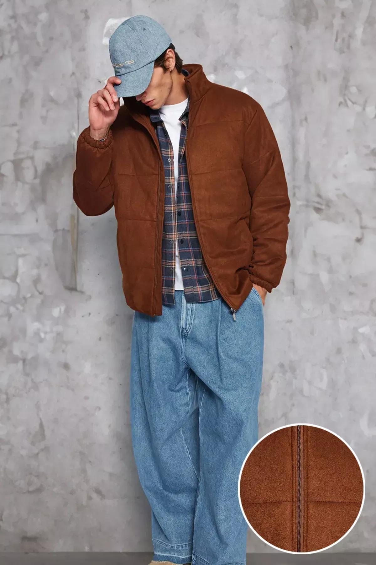 Brown Basic Jacket, , large image number 1