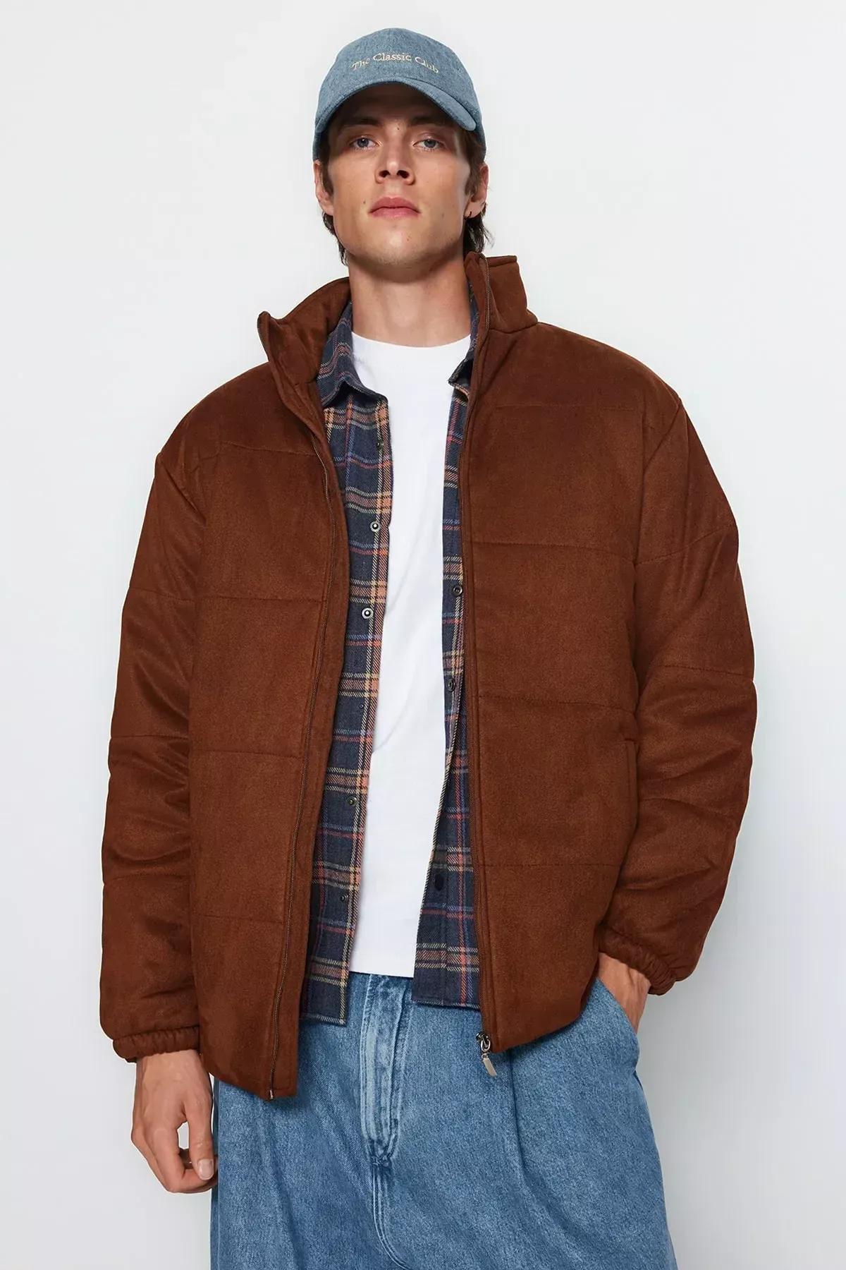 Brown Basic Jacket, , large image number 4