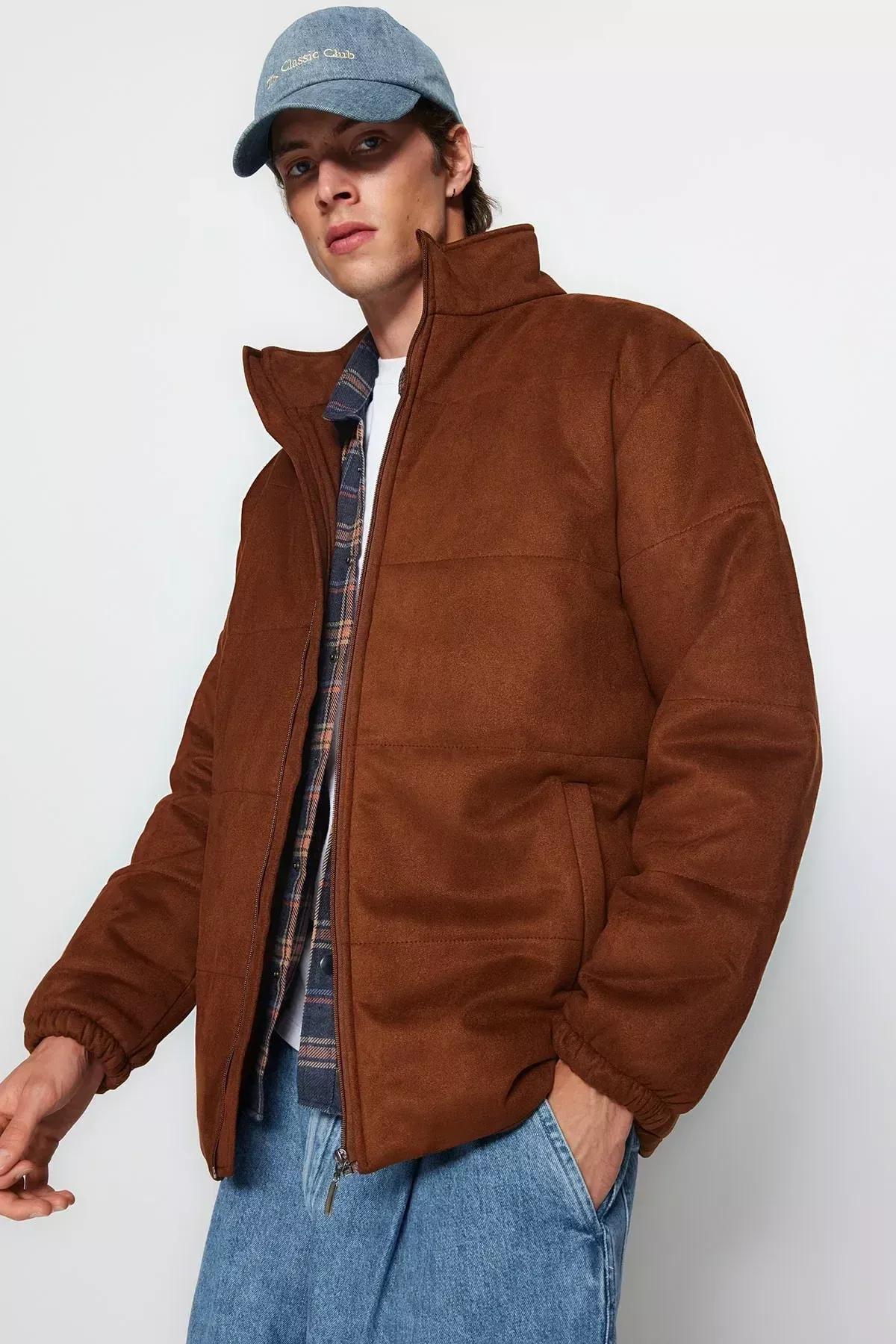 Brown Basic Jacket, , large image number 5