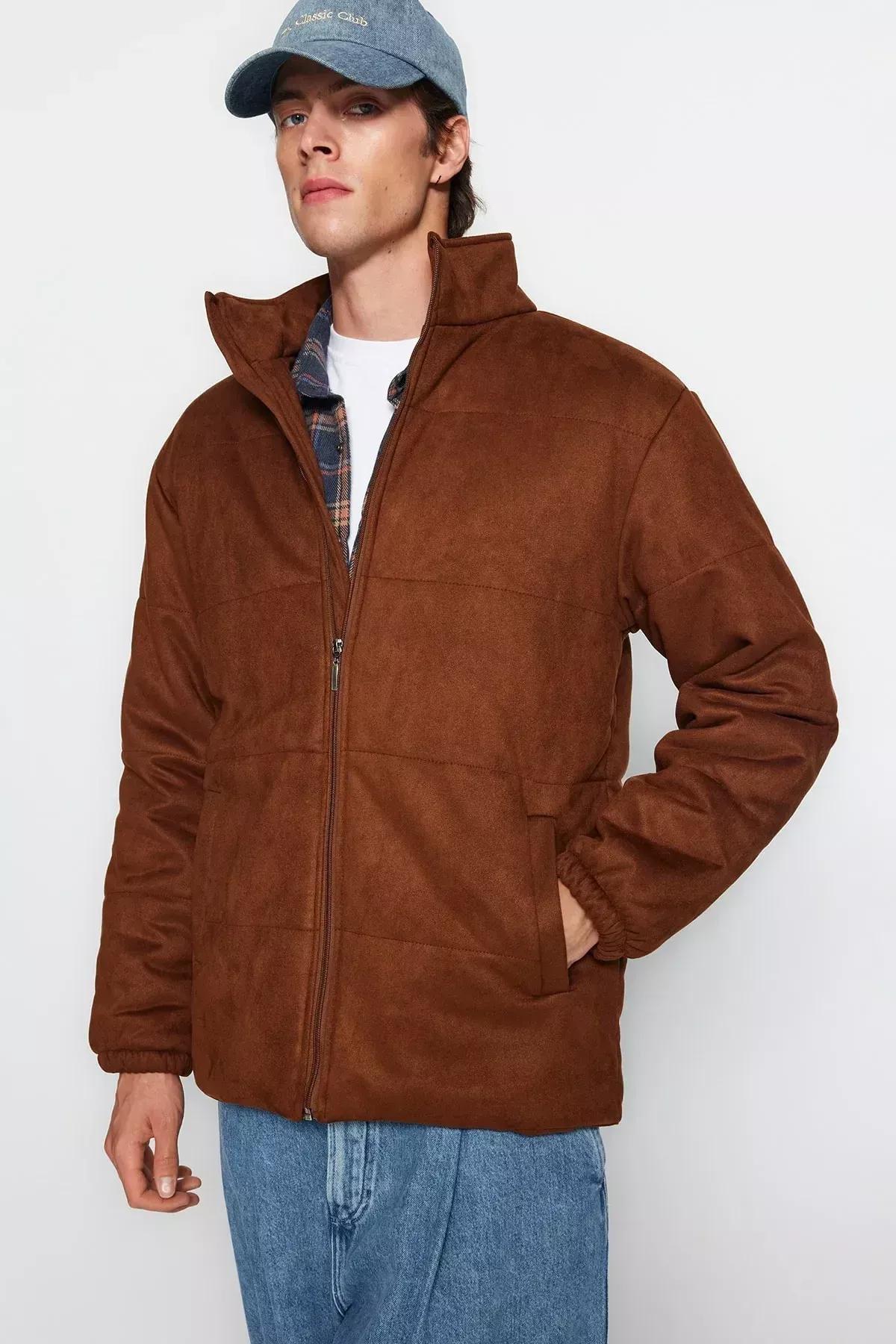 Brown Basic Jacket, , large image number 7