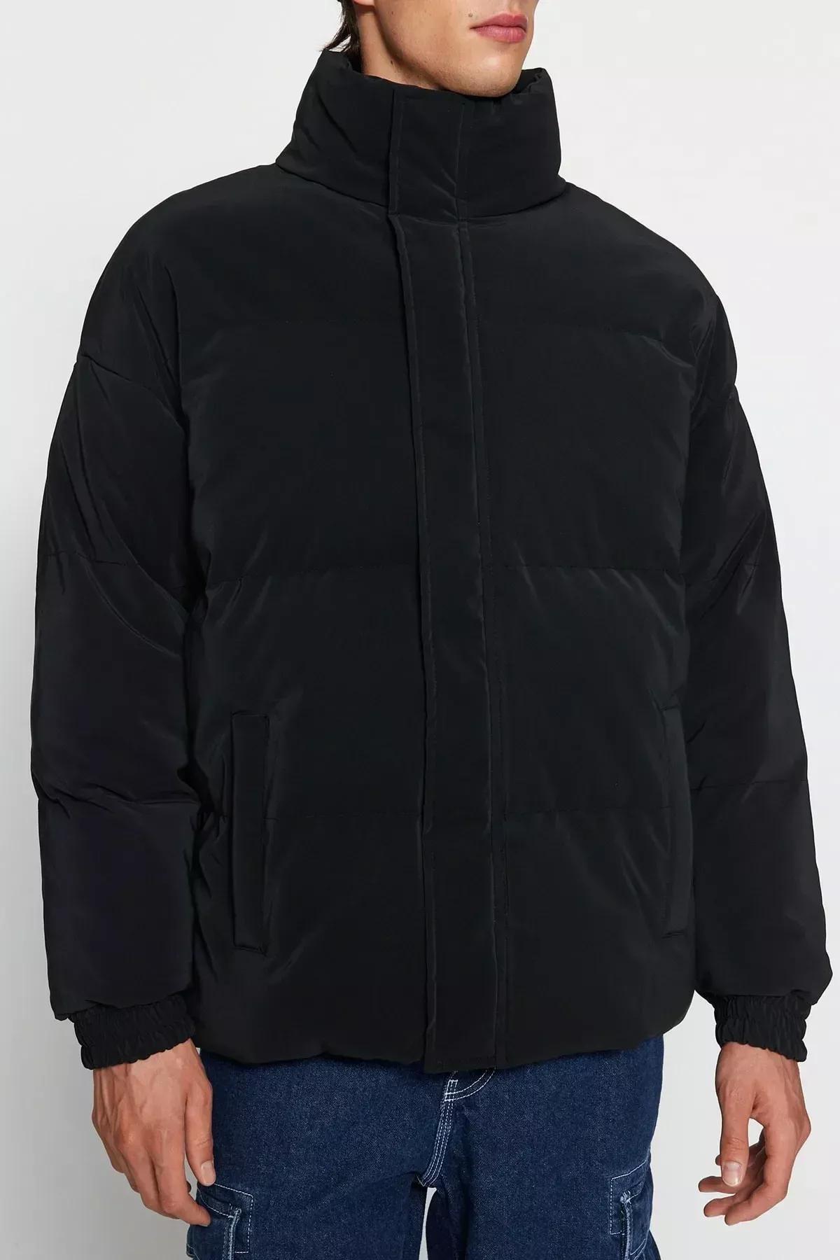 Black Puffer Jacket, BLACK, medium