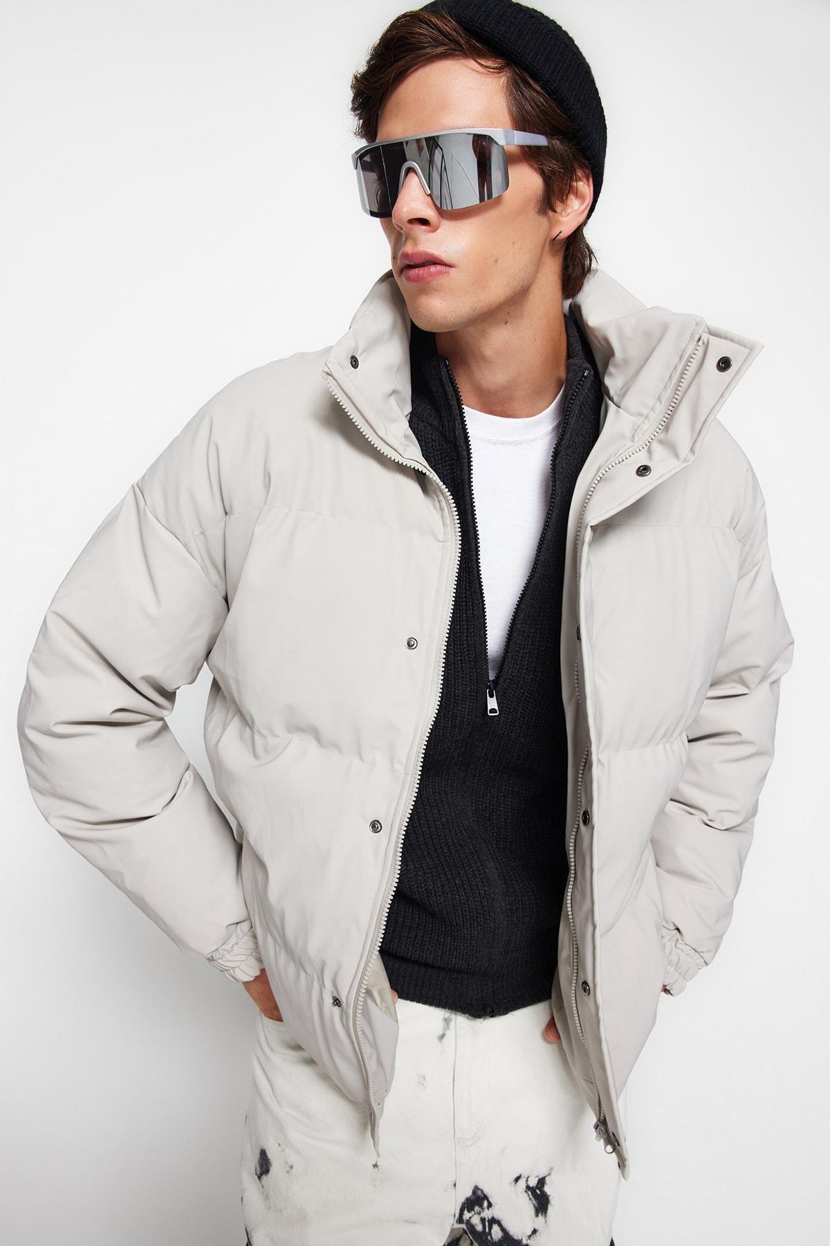 Trendyol Collection Winter Jacket - Gray - Puffer - Trendyol