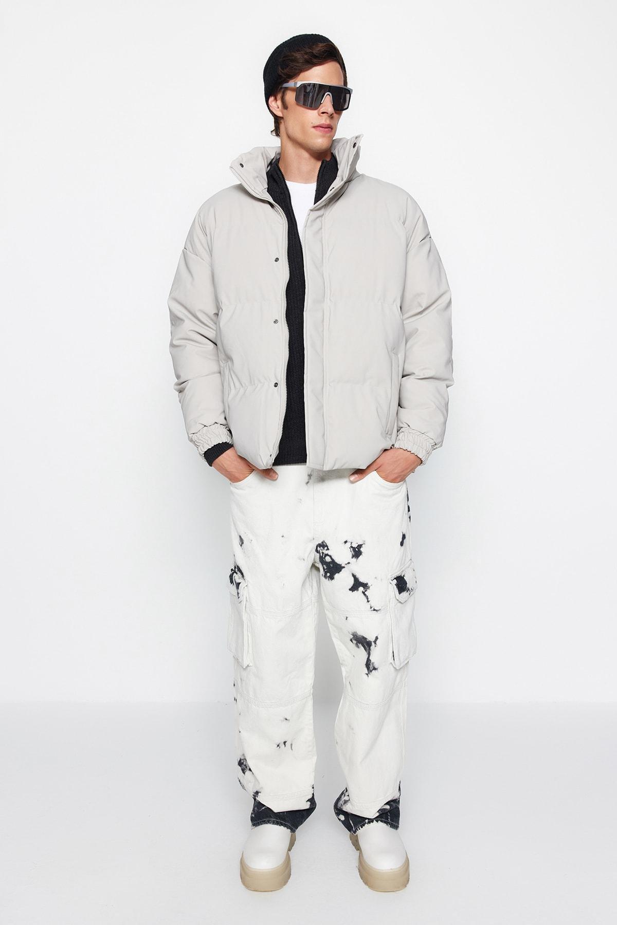 Grey Puffer Jacket, , large image number 1