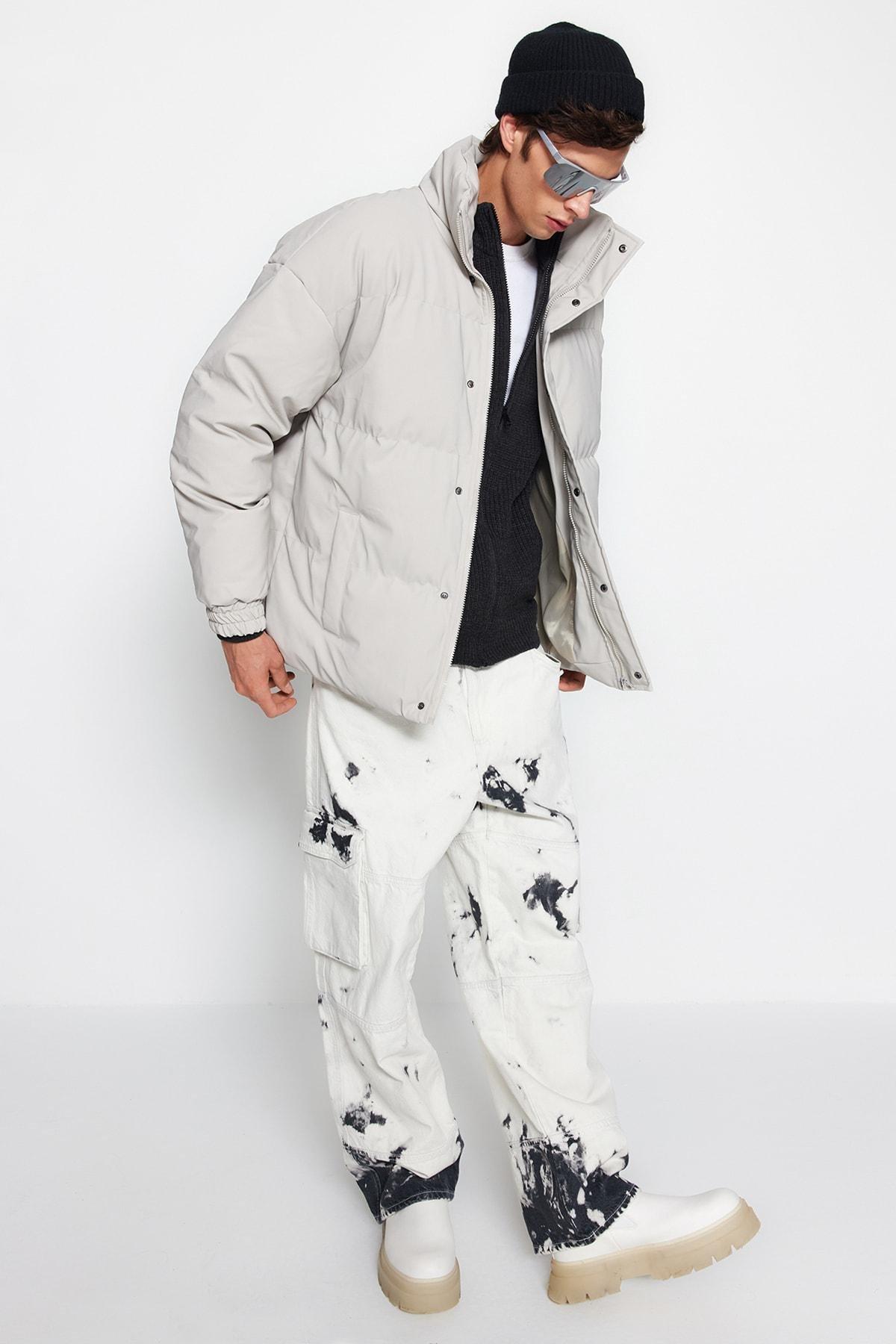 Grey Puffer Jacket, , large image number 4