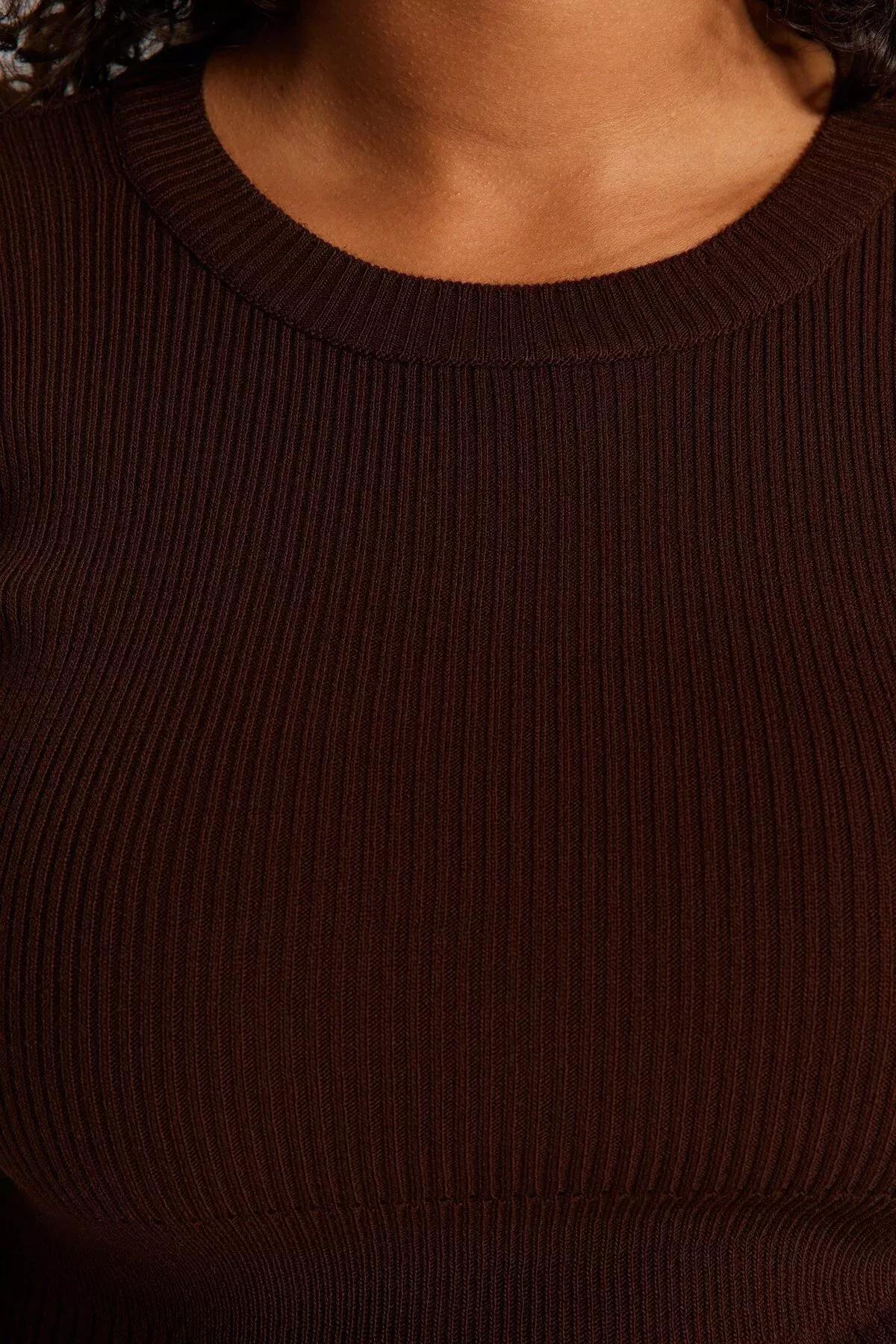 Brown A-Line Plus Size Dress, Brown, large image number 3