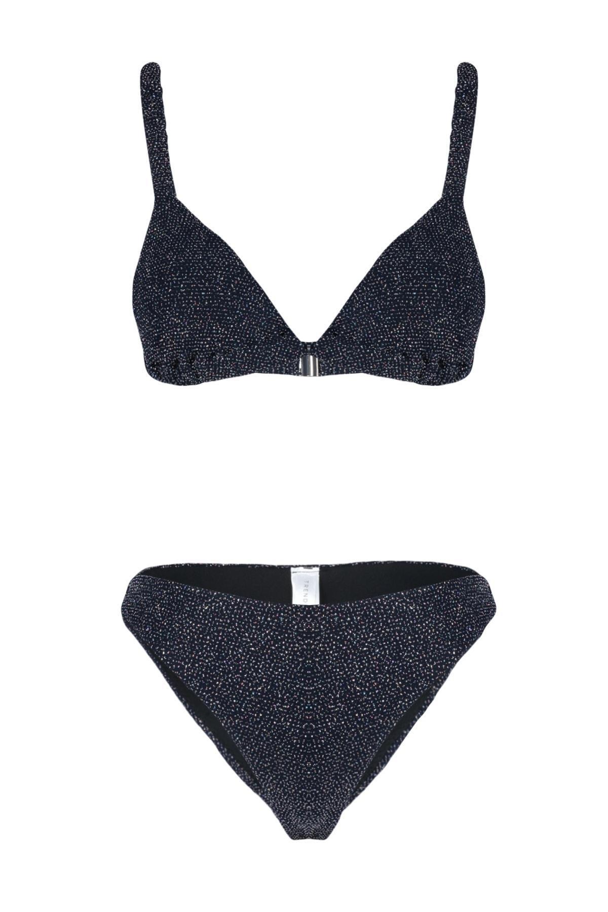 Navy Plain Bikini Set, , large image number 5