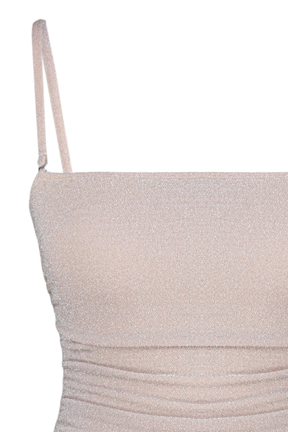 Grey Strapless High Leg Swimwear, , large image number 6